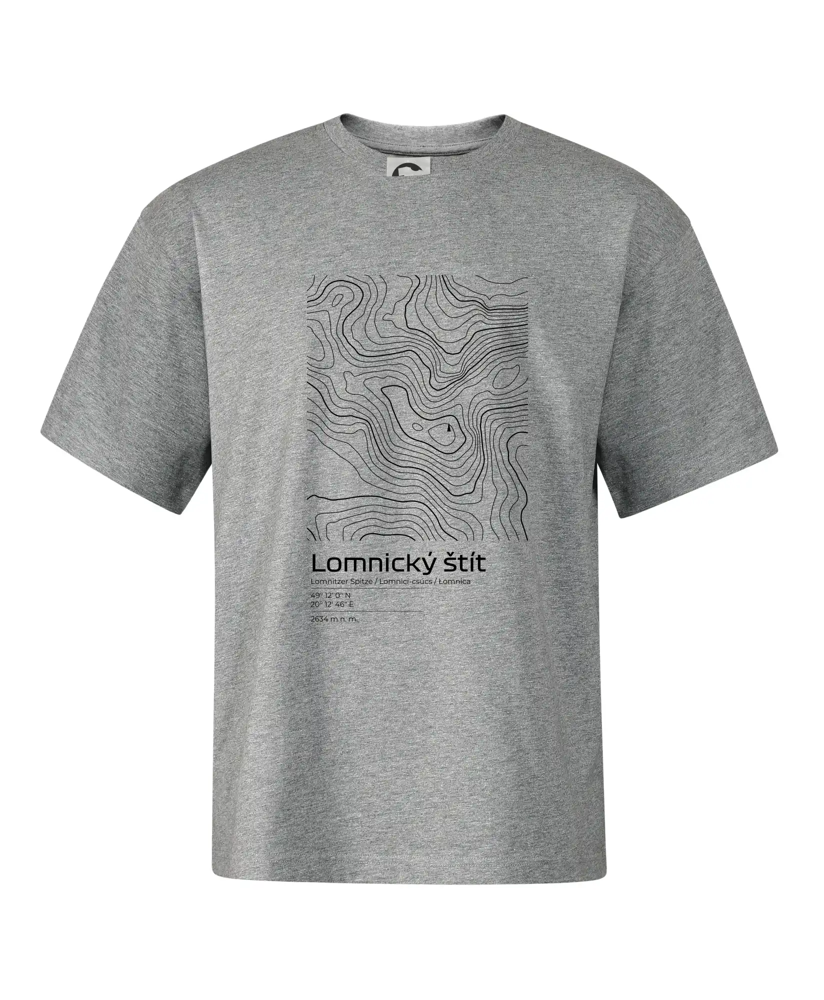 Lomnický štít - vrstevnice v obdélníku