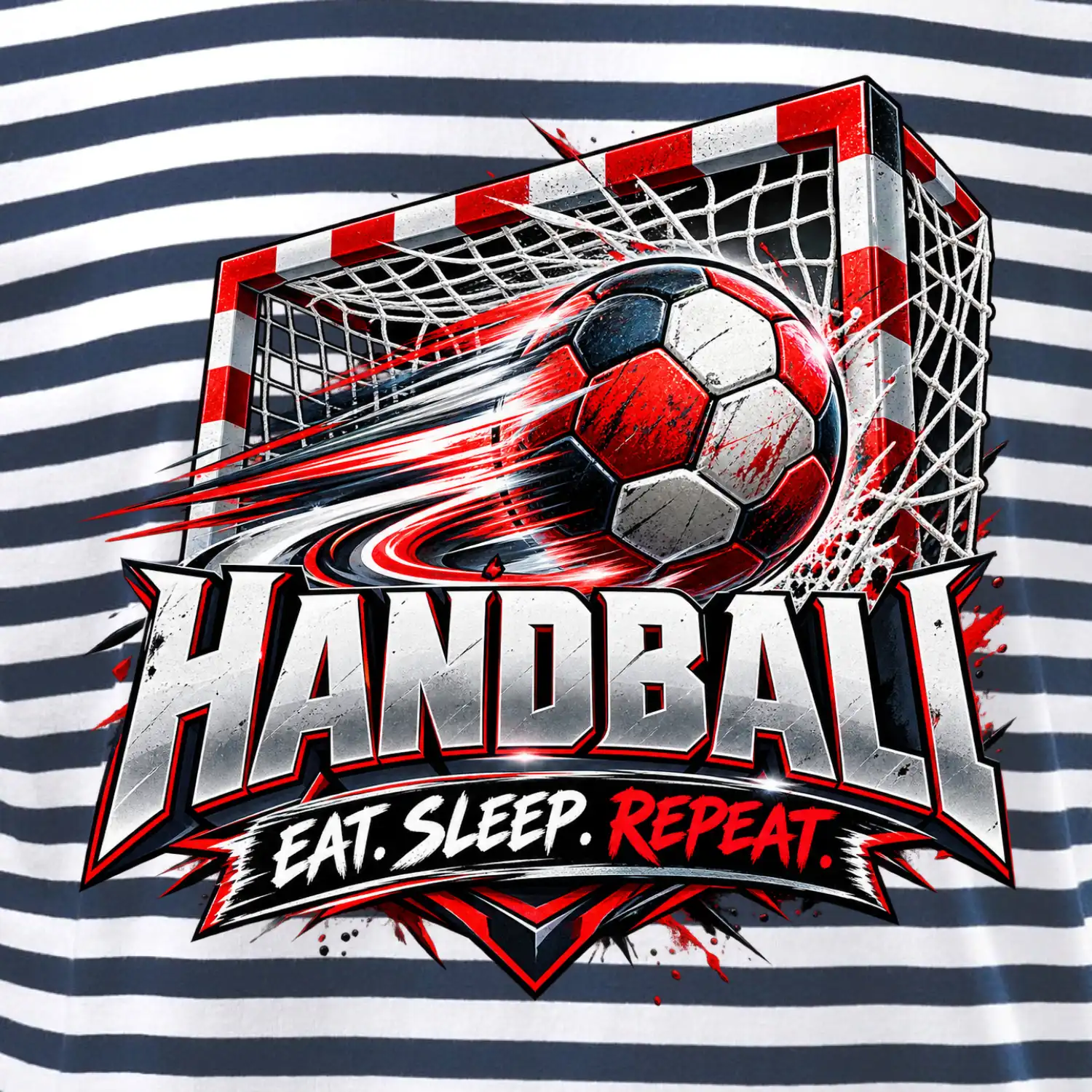 Házenkářský míč v brance eat sleep repeat