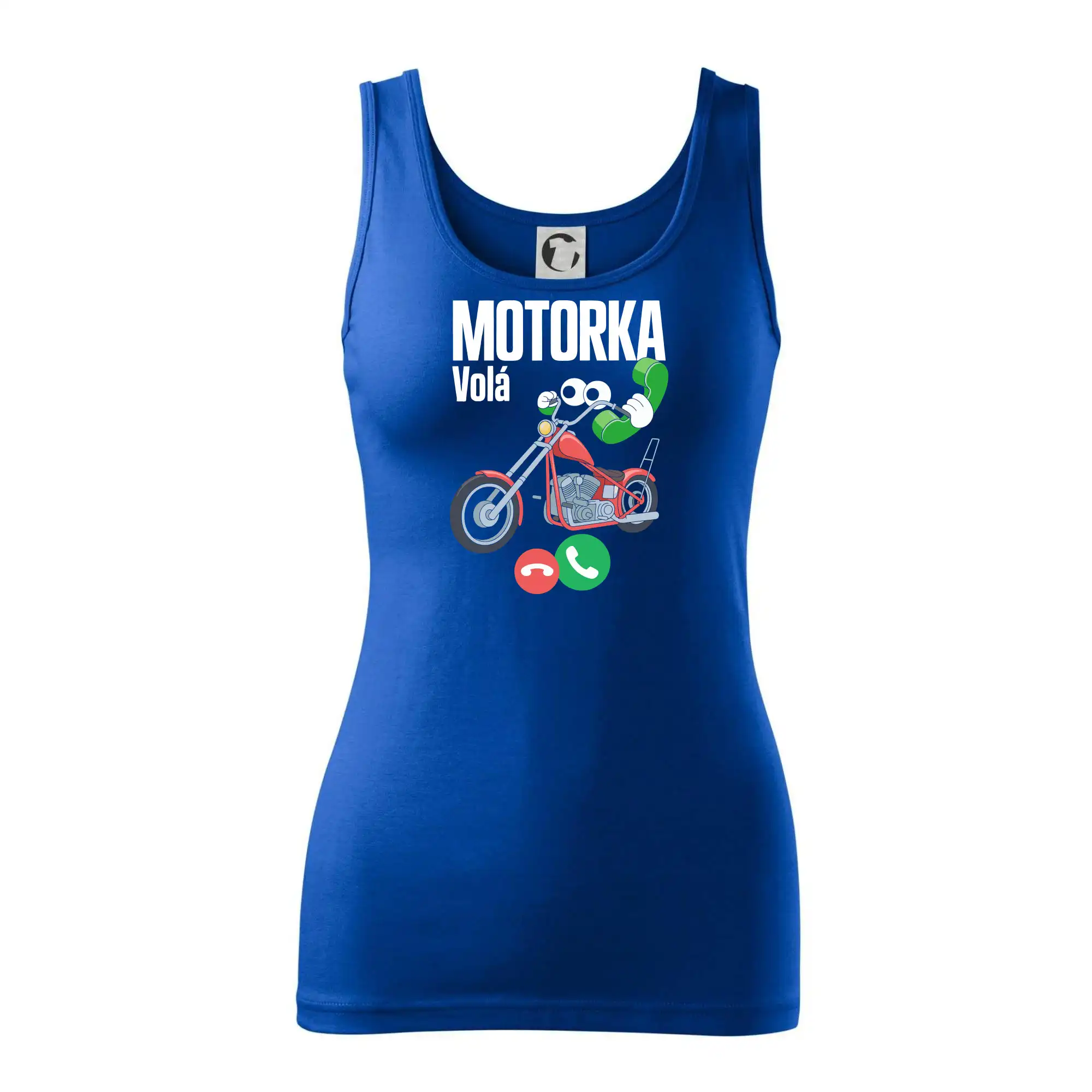 Karikatura motorka chopper volá