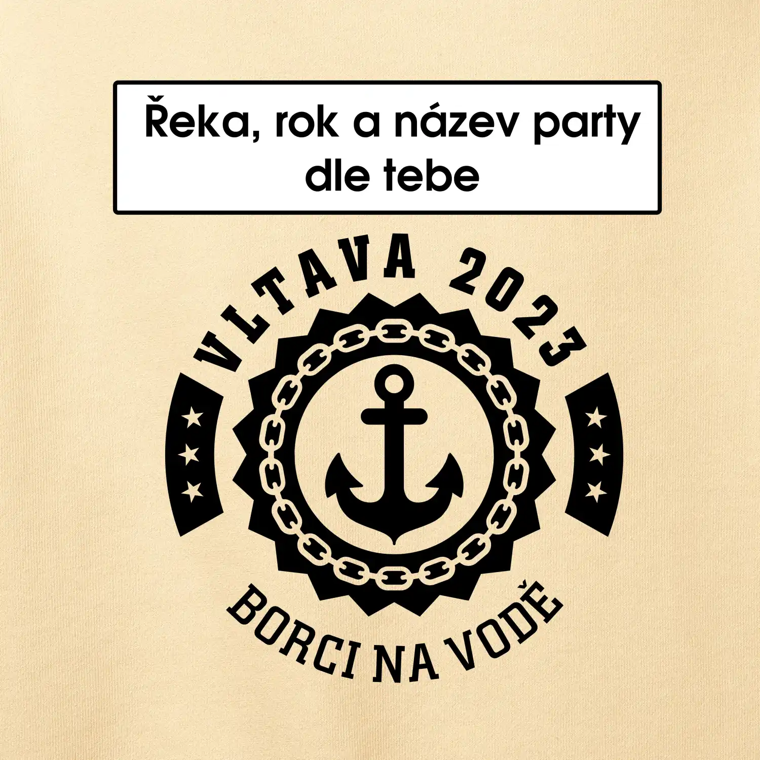 Na vodu - kotva (vlastní nápis)