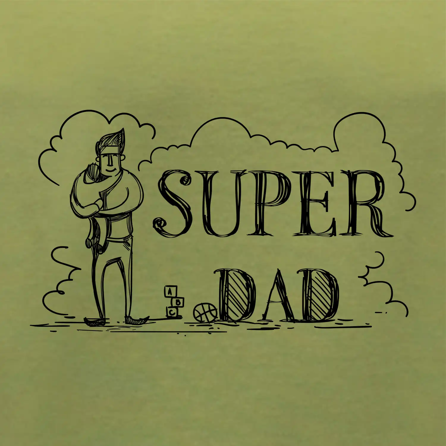 Kreslený nápis super dad
