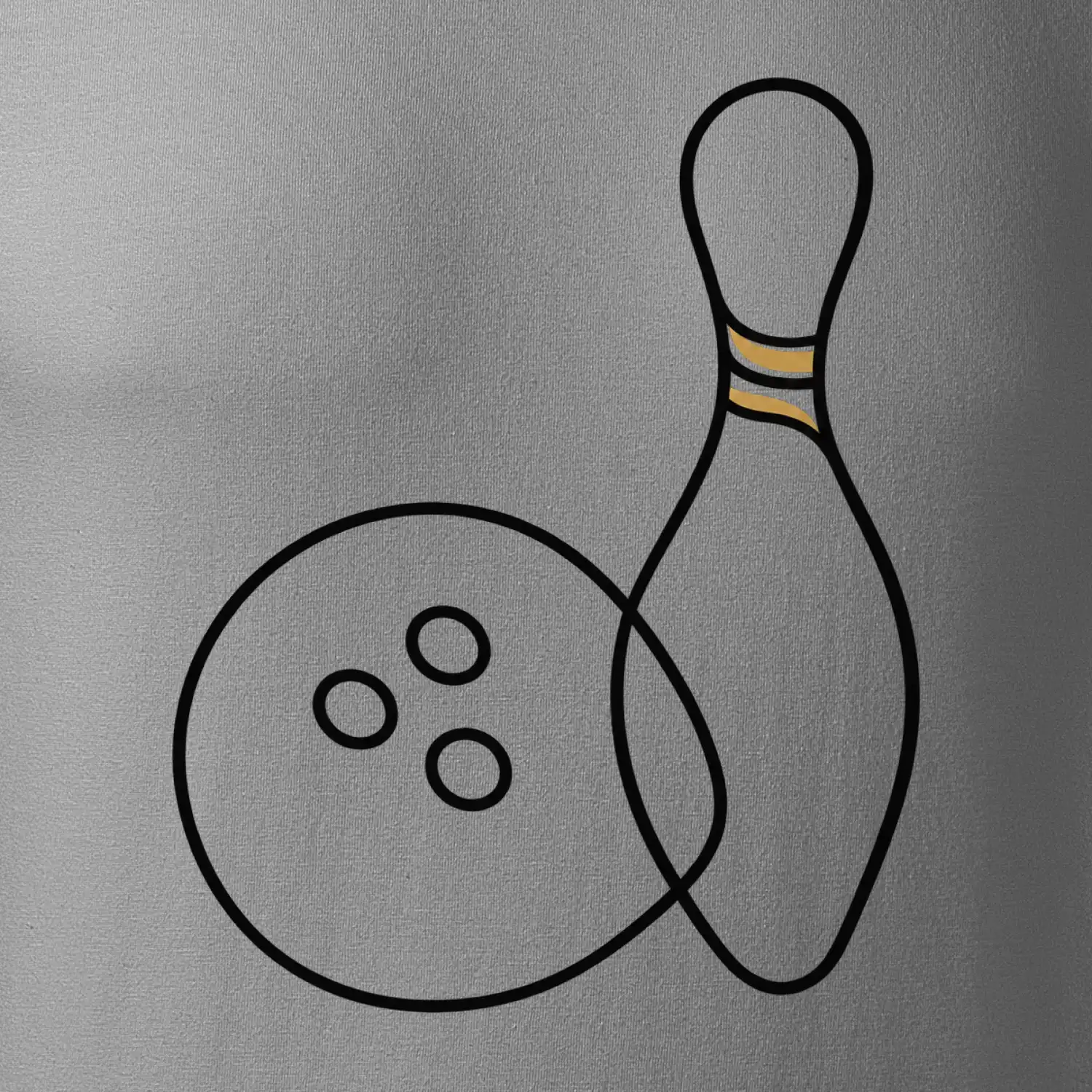 Bowling minimalistická linka s koulí a kuželkou