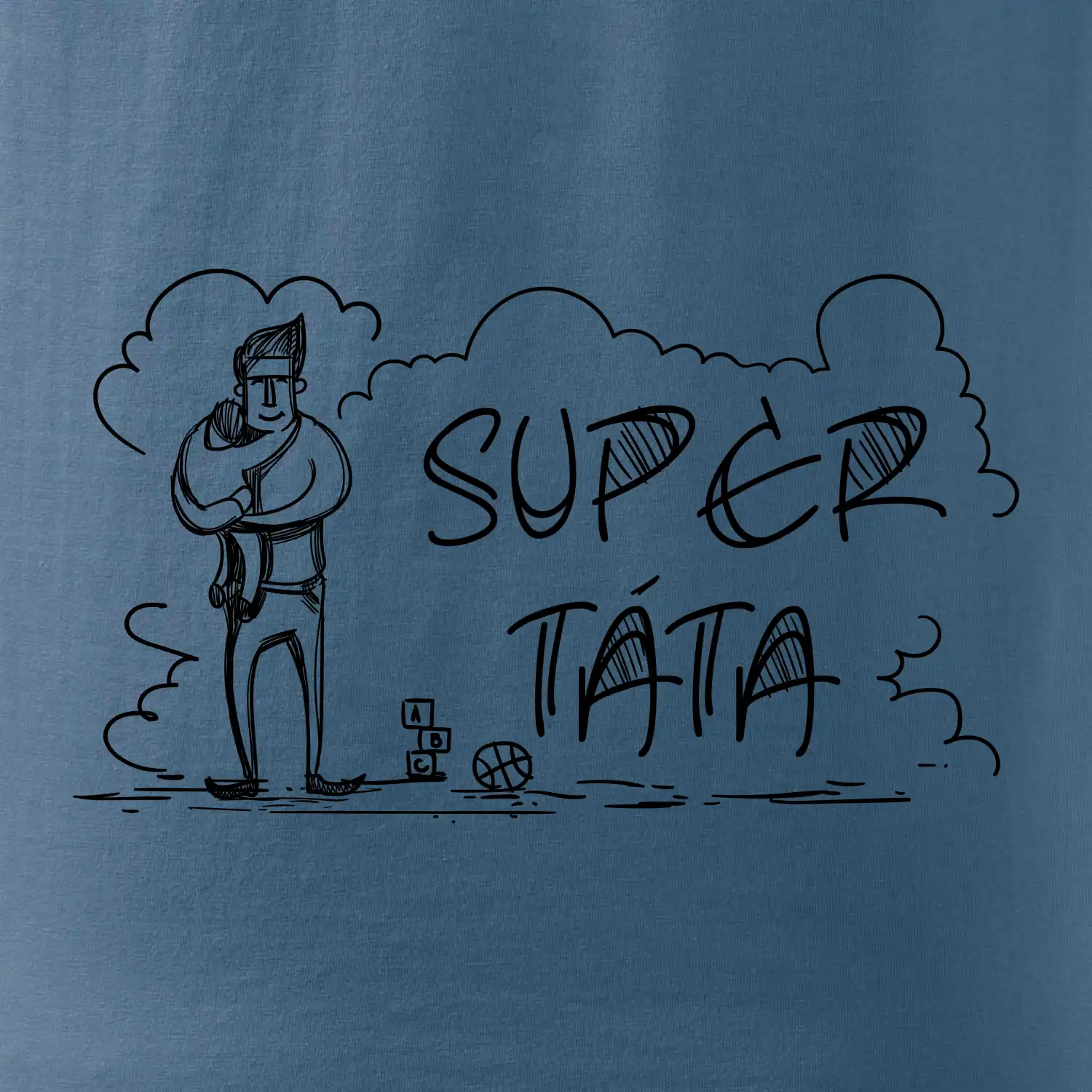 Kreslený nápis super táta