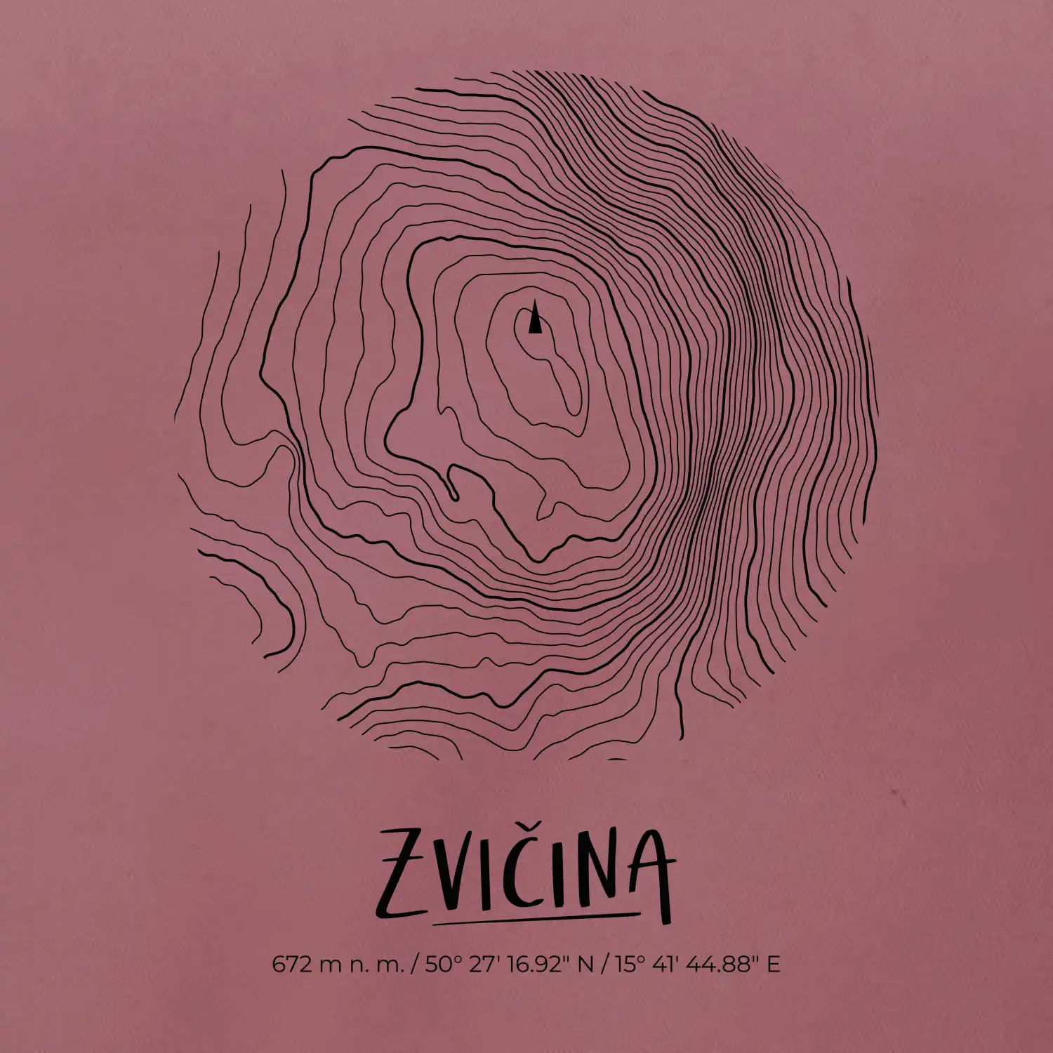 Zvičina - vrstevnice v kruhu