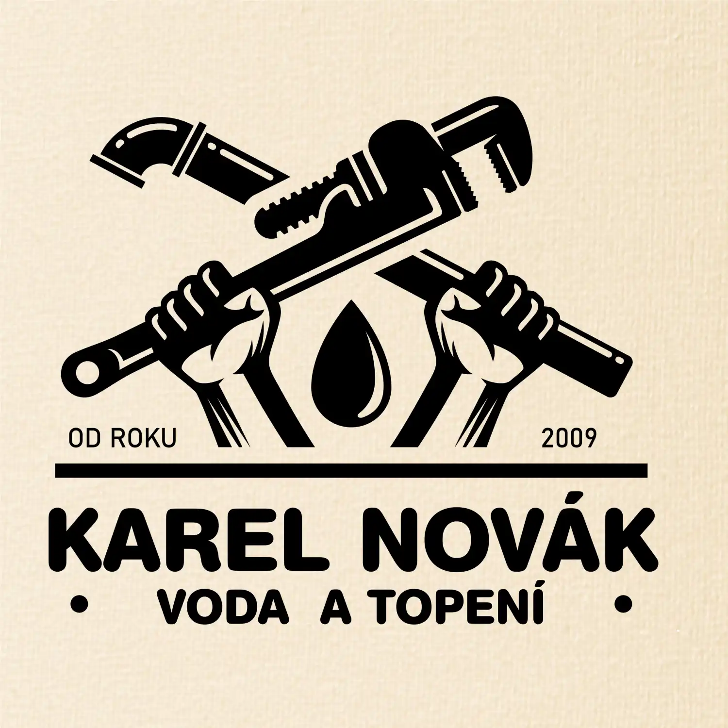 Instalatér - Překřížené klíče vlastní nápis