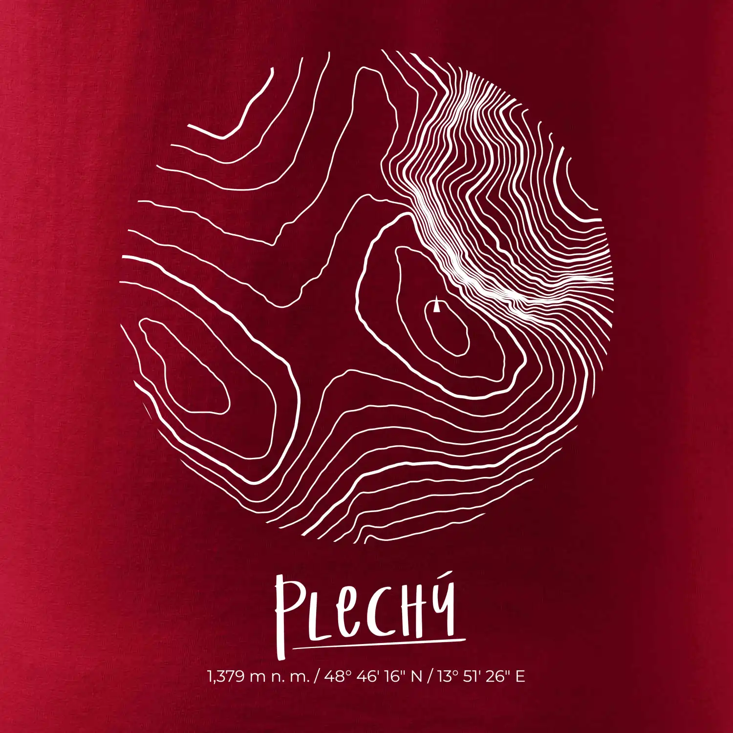 Plechý - vrstevnice v kruhu