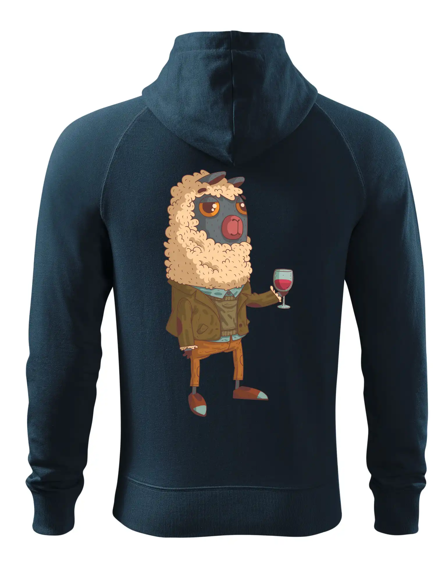 Alpaka s vínem muž