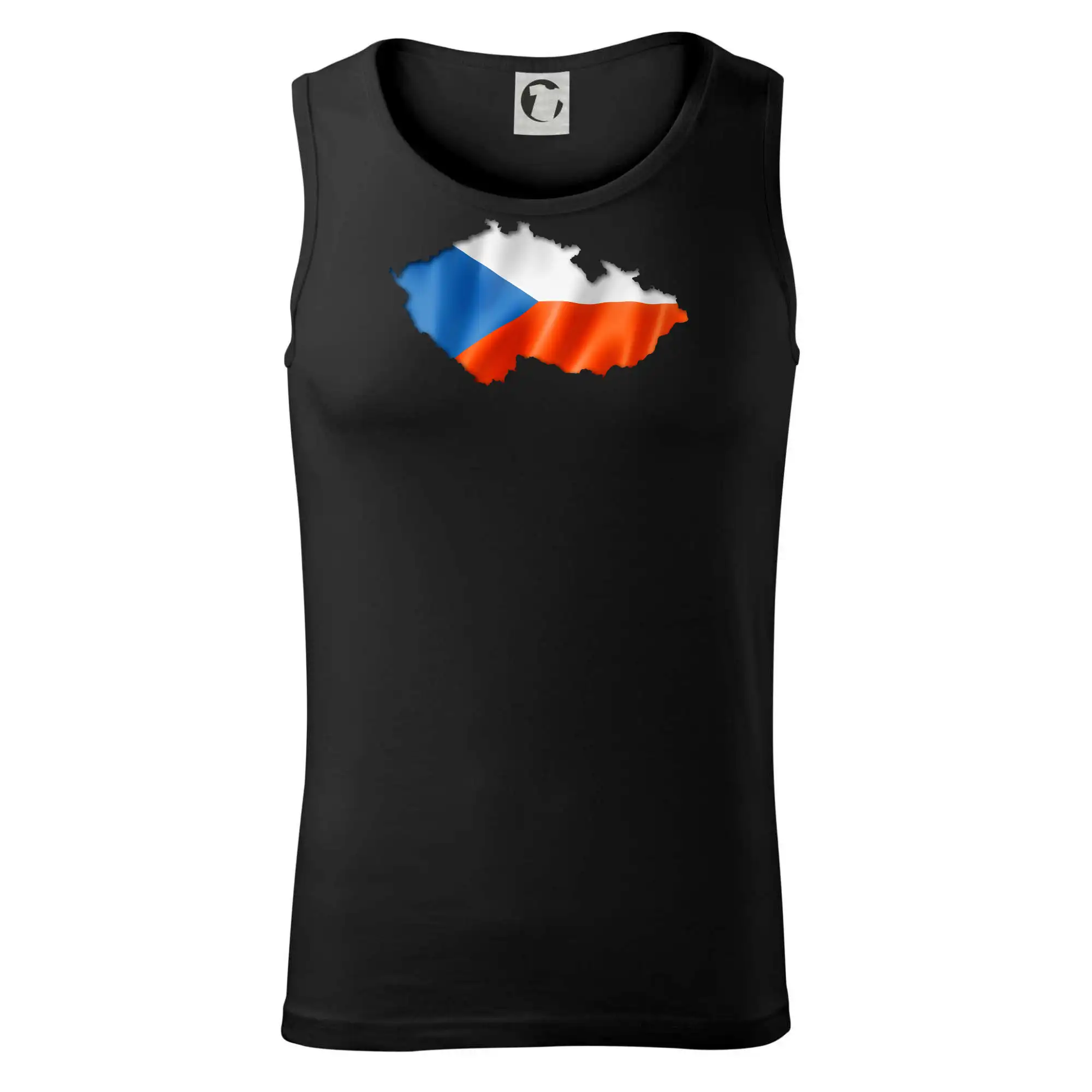 Česká vlajka v obrysu republiky