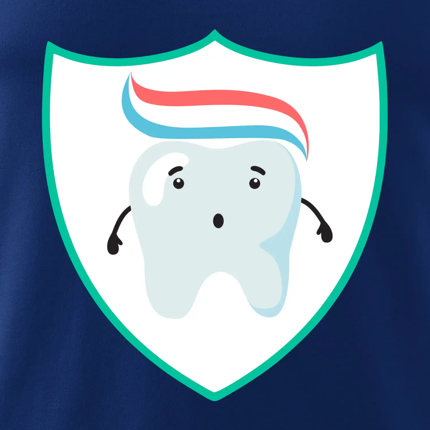 Zoubek na prsu - zubní pasta