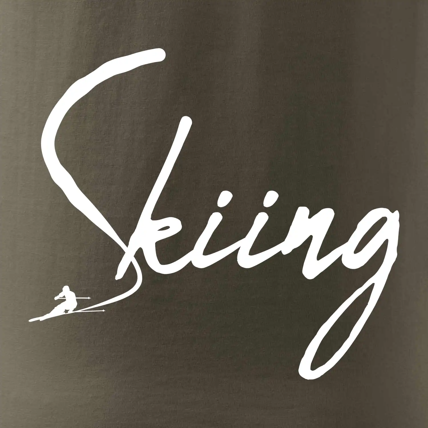 Skiing nápis lyžař
