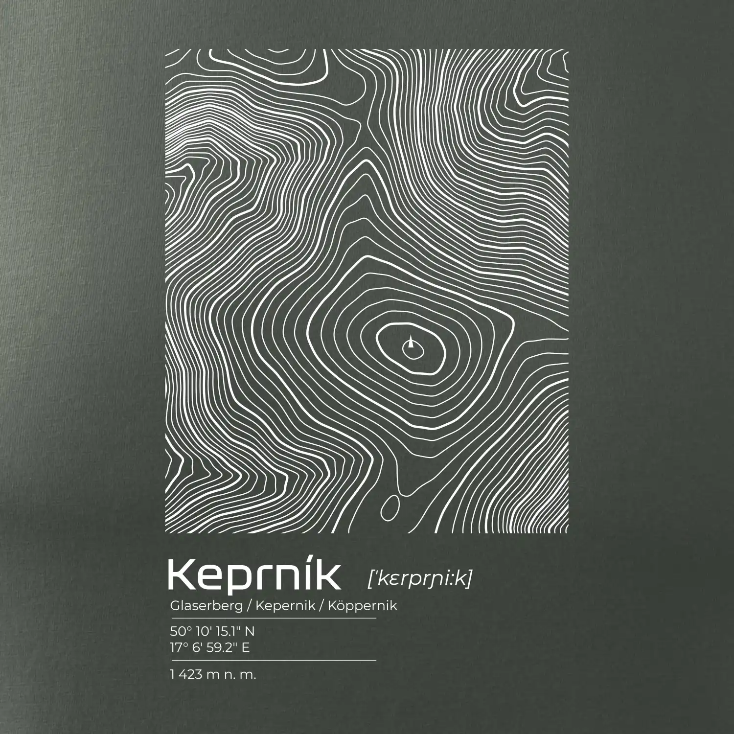 Keprník - vrstevnice v obdélníku