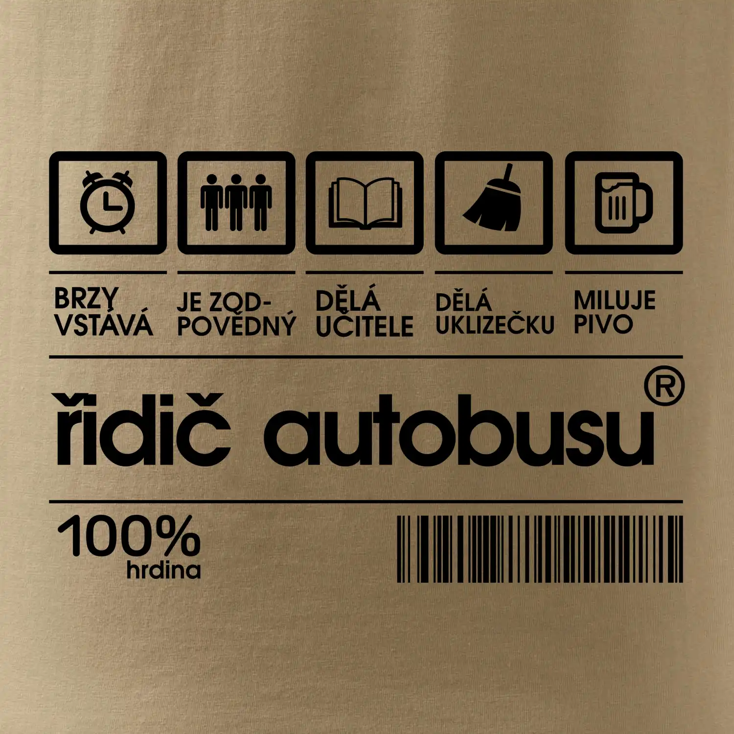 Čárový kód řidič autobusu