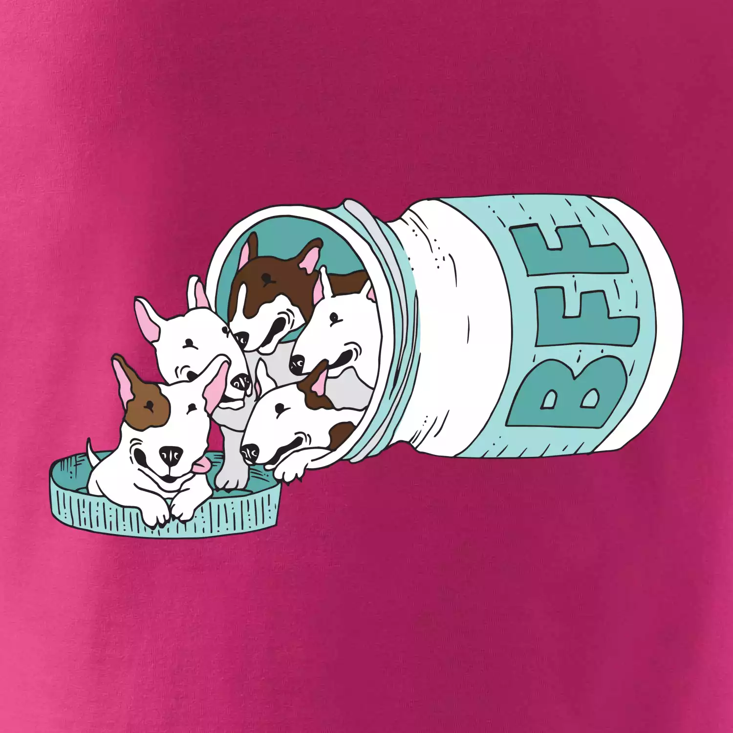 Bullterrier Friends Forever zelené (Pecka design)