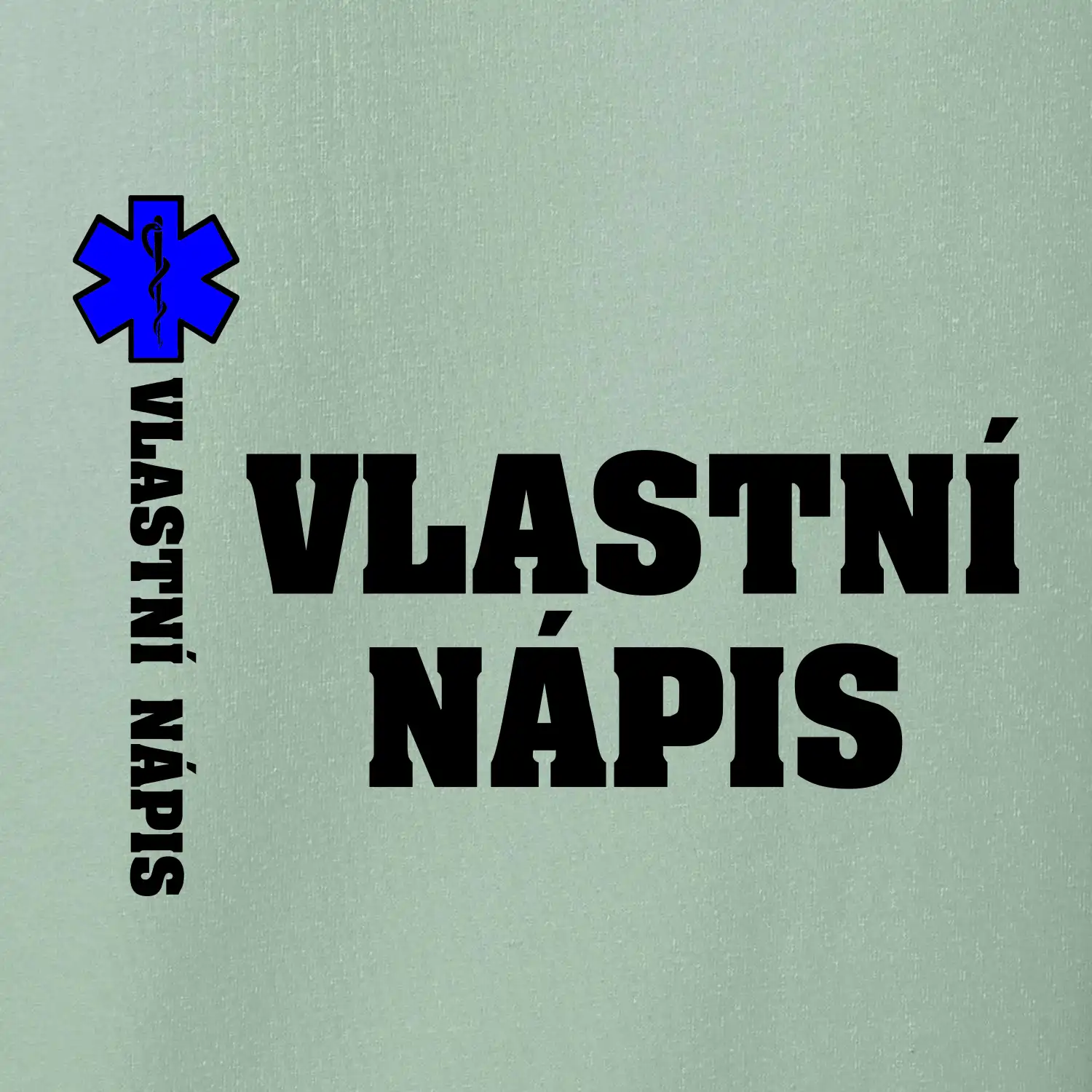 Hvězda života - vlastní nápis vpředu a vzadu