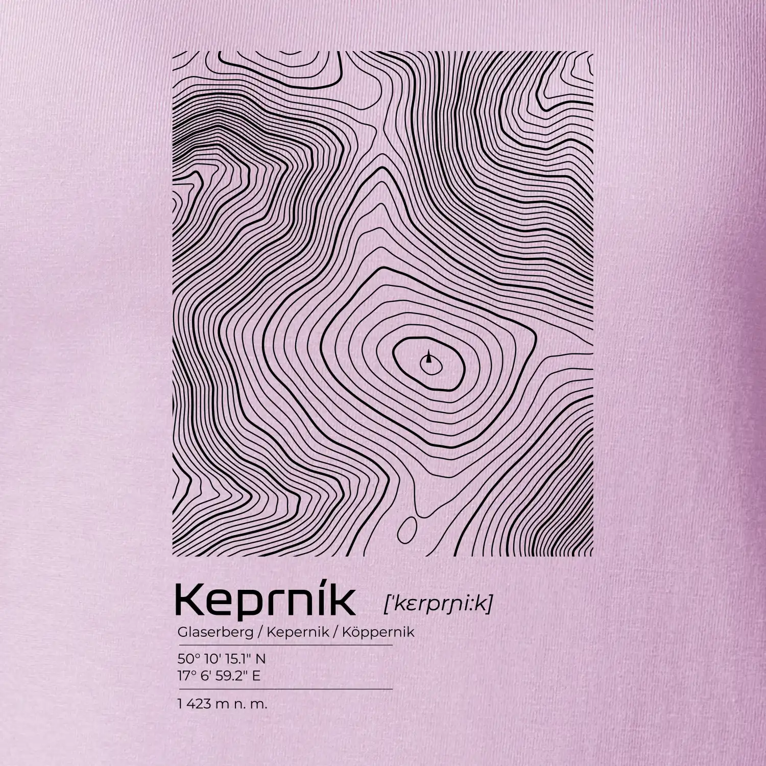 Keprník - vrstevnice v obdélníku