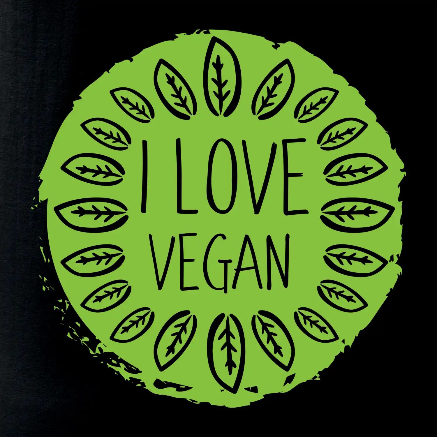 I love vegan v kruhu