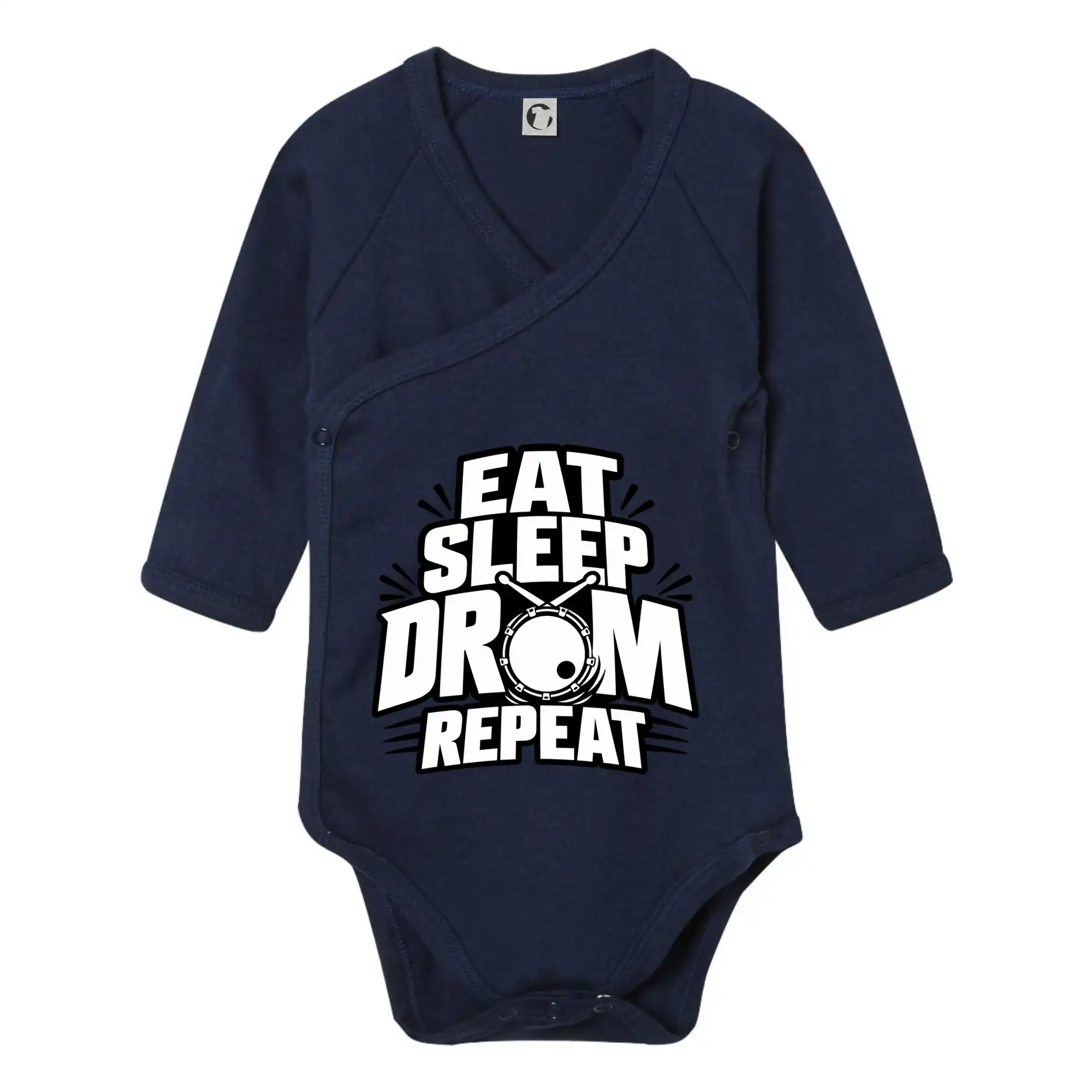 Eat sleep drum repeat - minimalistický bubenický slogan