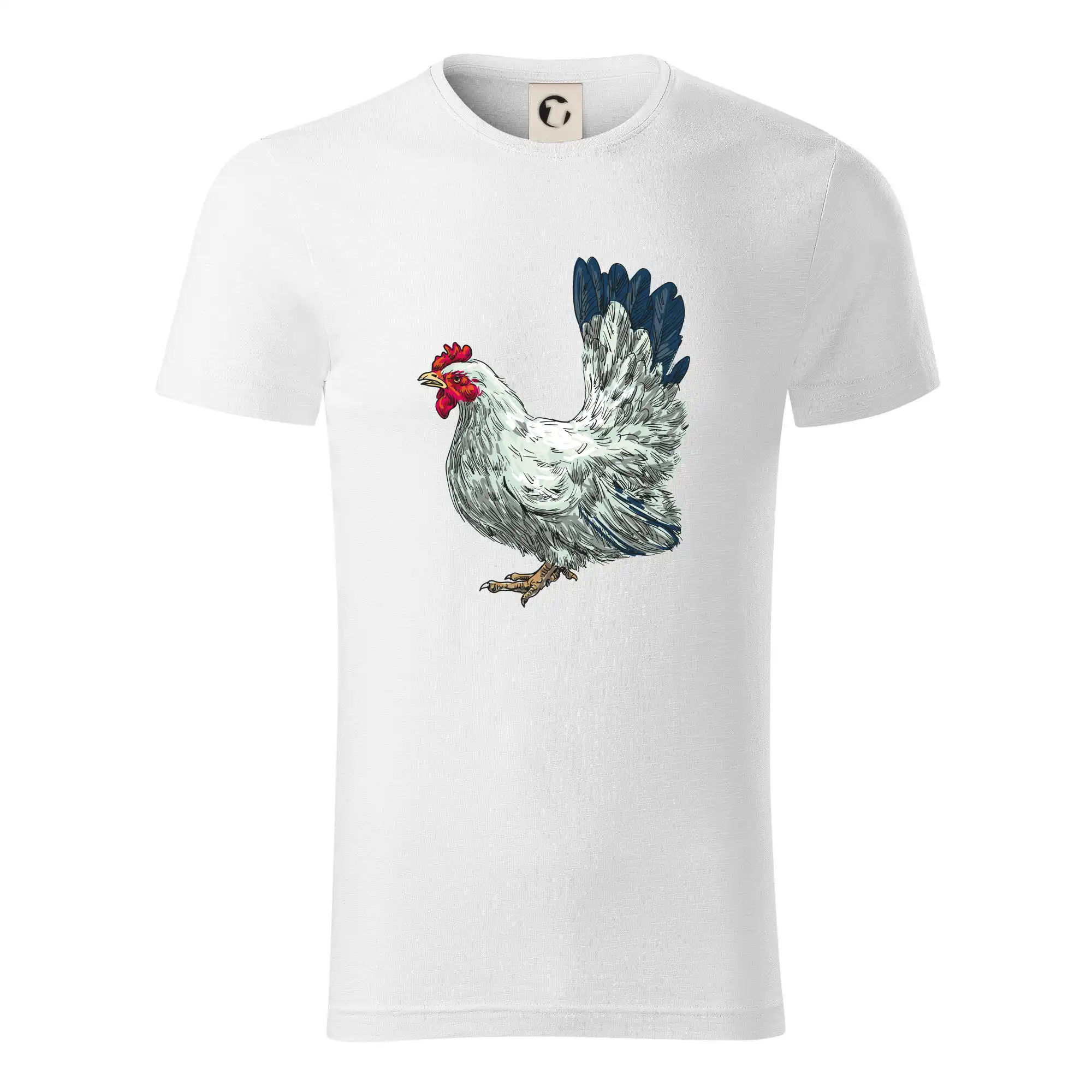 Slepice kreslená bílá