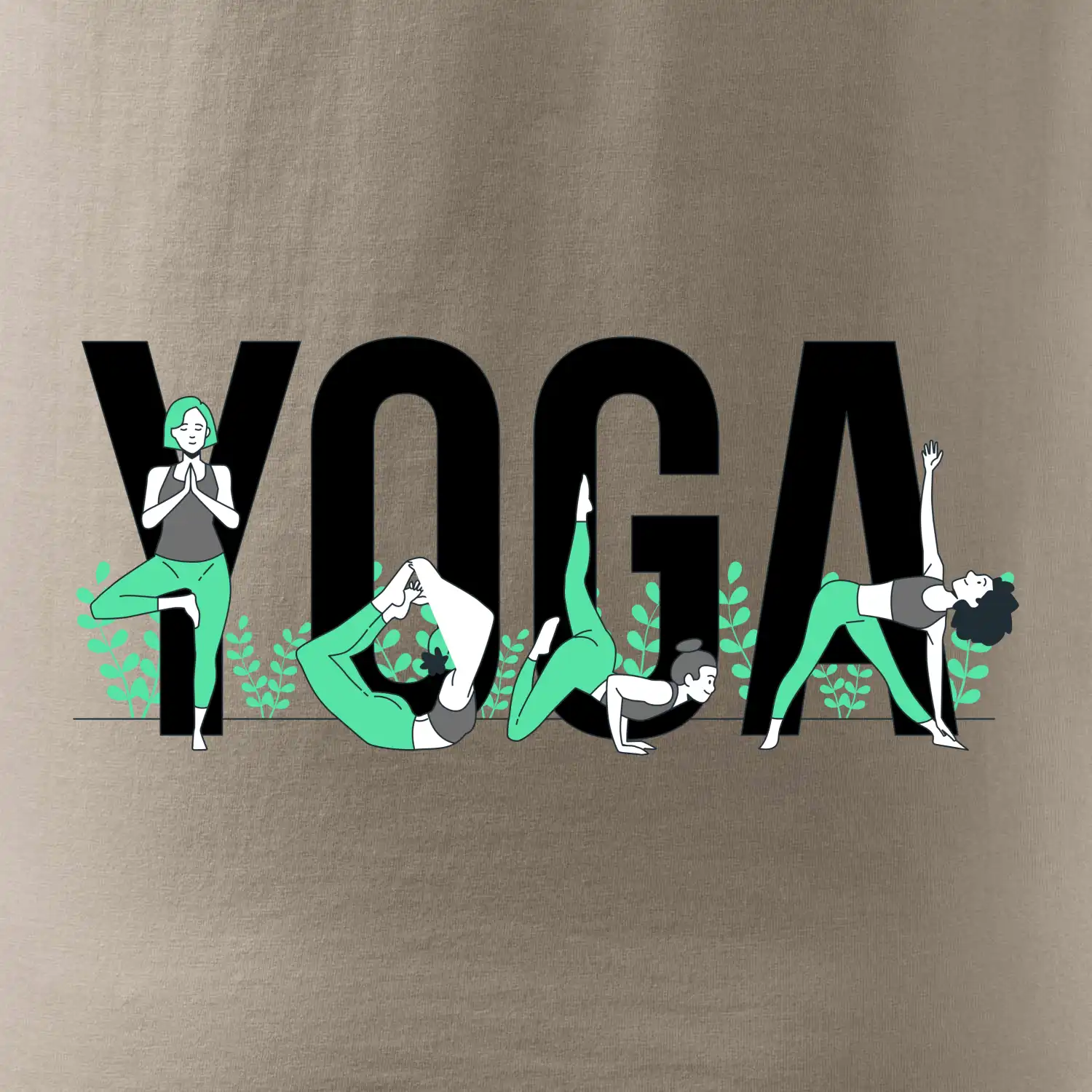 Yoga nápis barevný