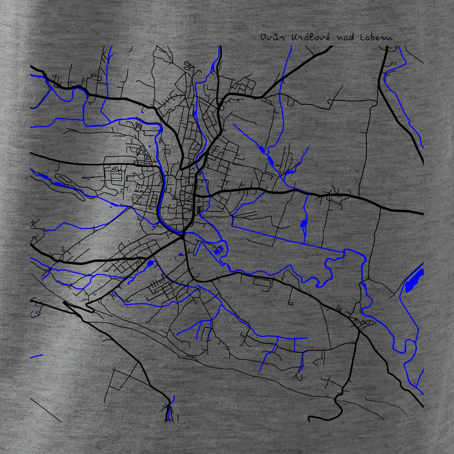 Dvůr Králové nad Labem mapa s vodními toky