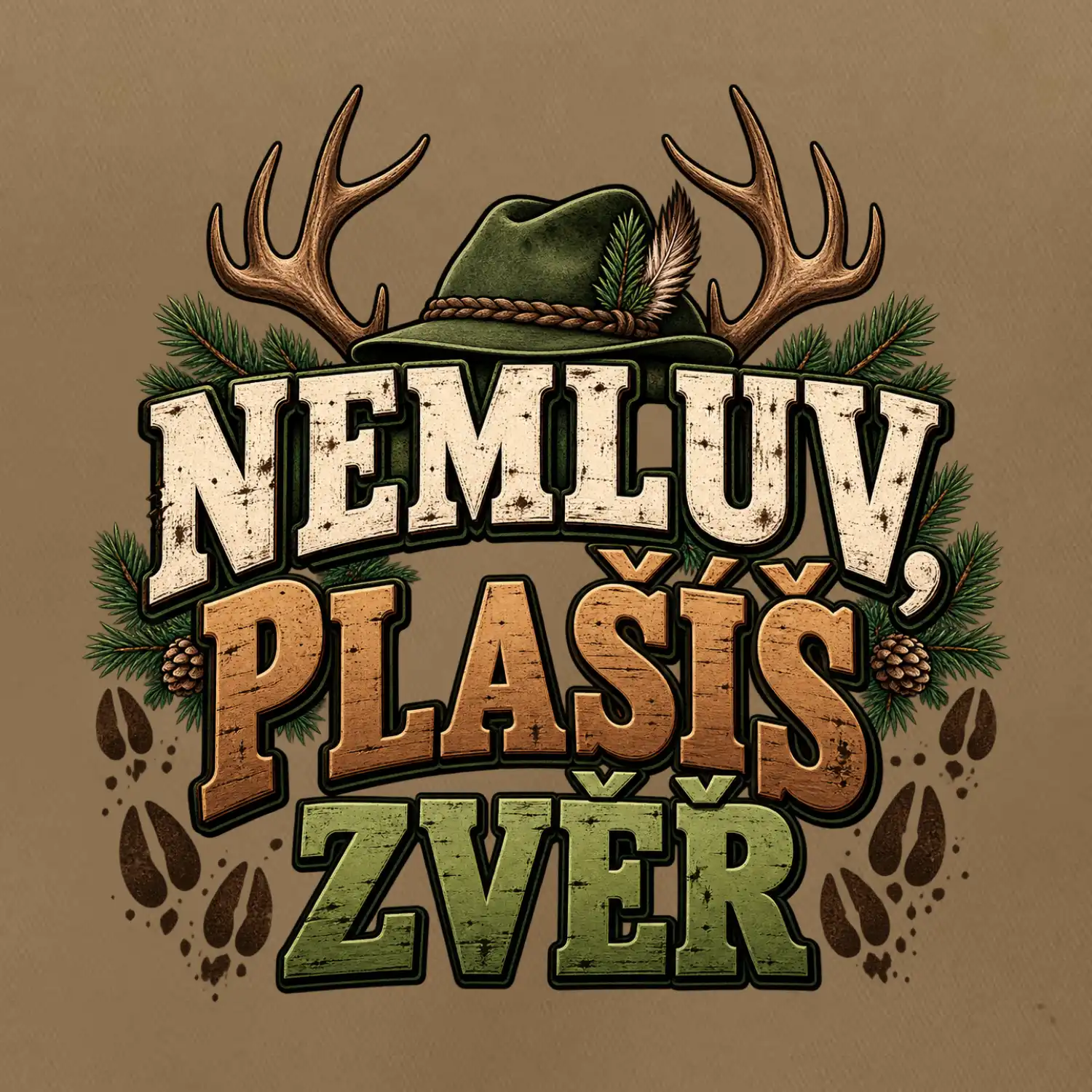 Nemluv plašíš zvěř vtipná myslivecká hláška