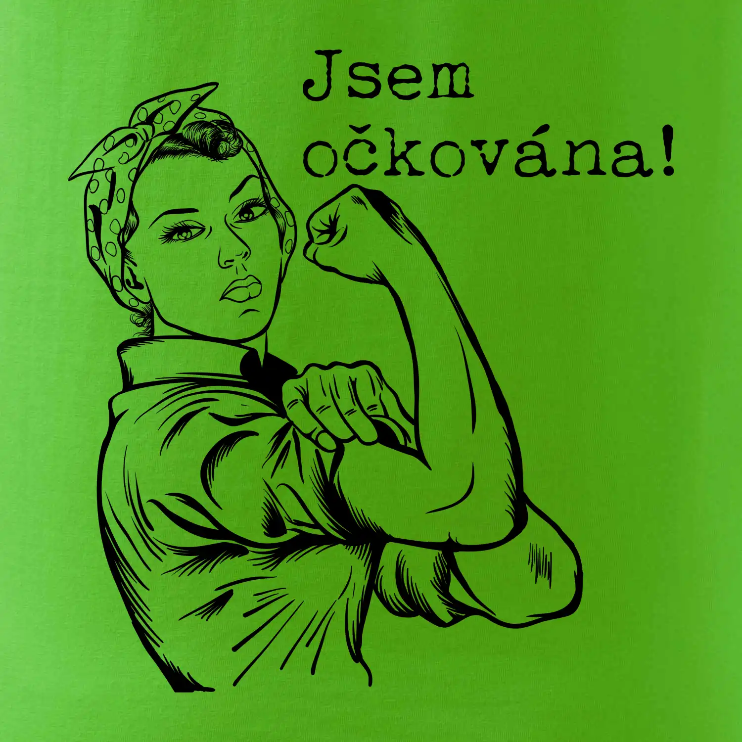 Jsem očkována - černě