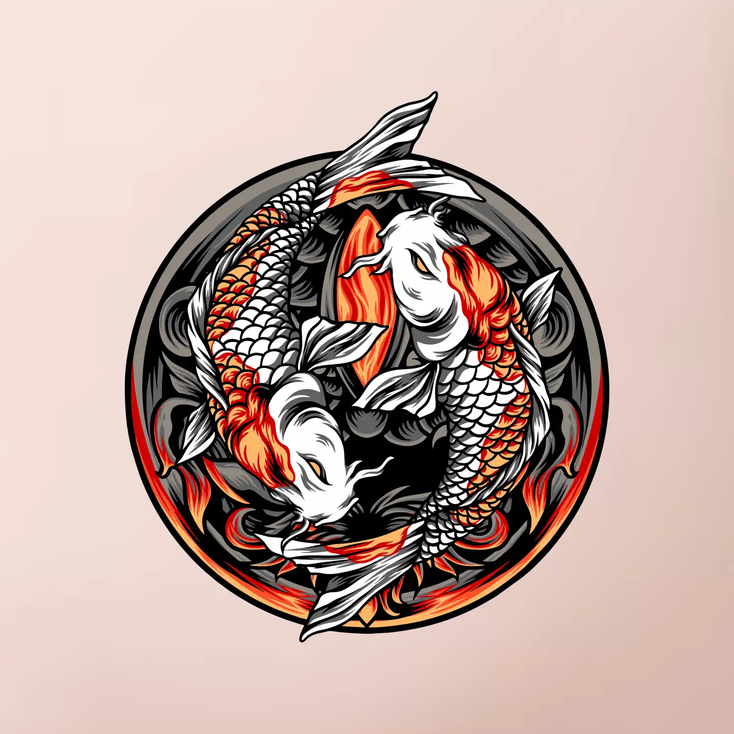 Yin & Yang Koi kapr - oranžový