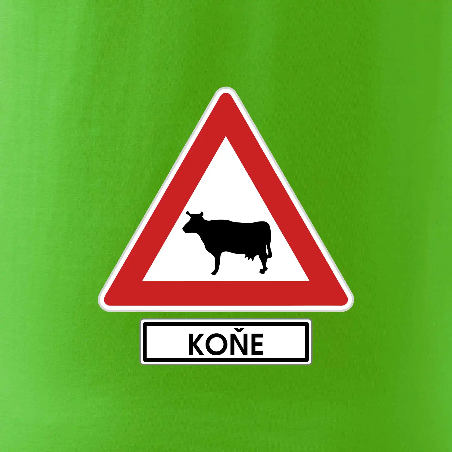 Dopravní značka - Pozor koně / kráva