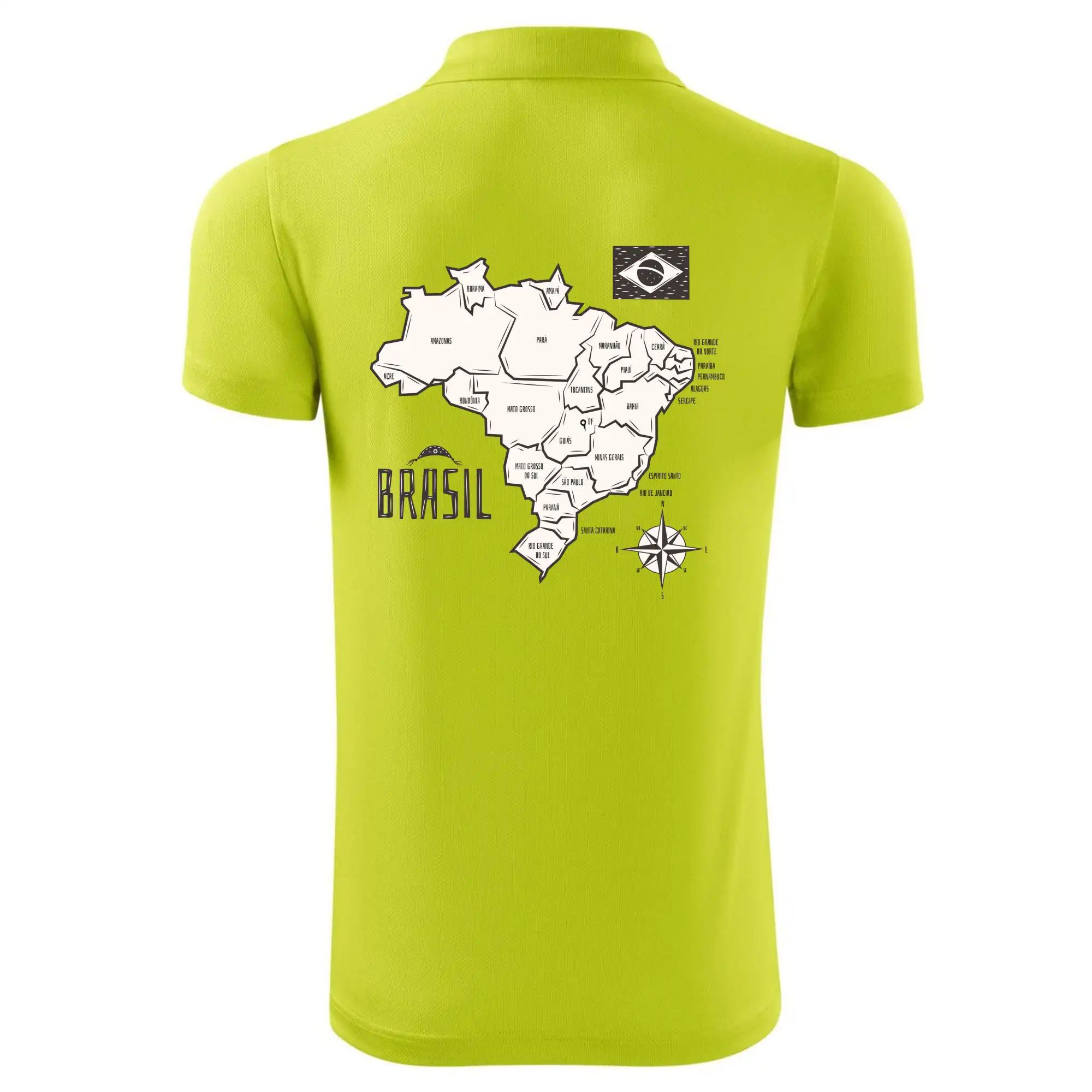 Brazílie mapa s názvy regionů