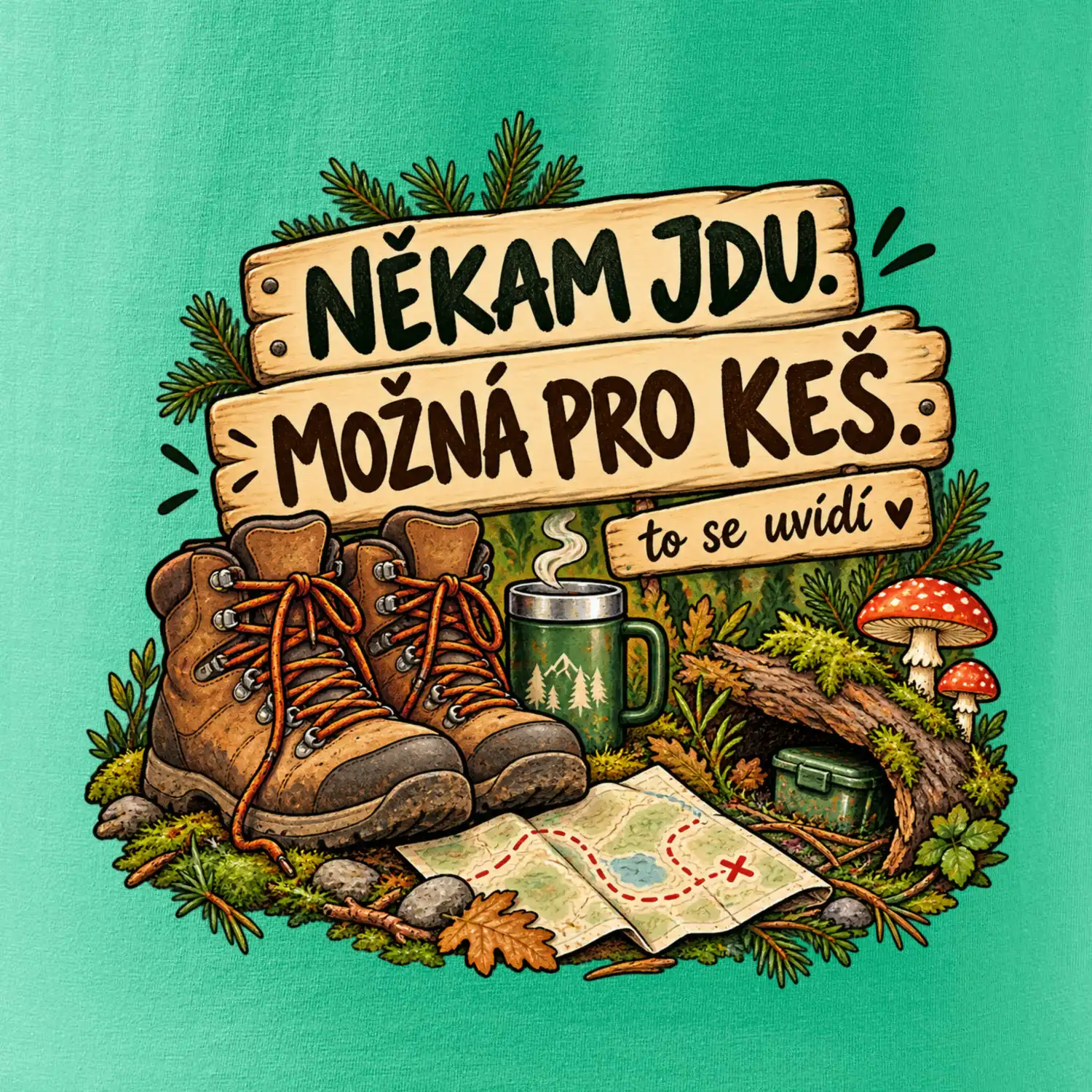 Někam jdu možná pro keš turistické boty