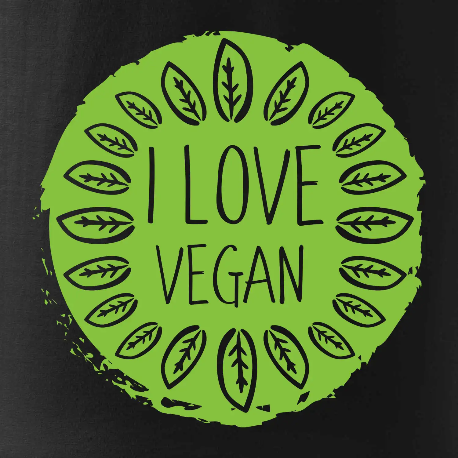 I love vegan v kruhu