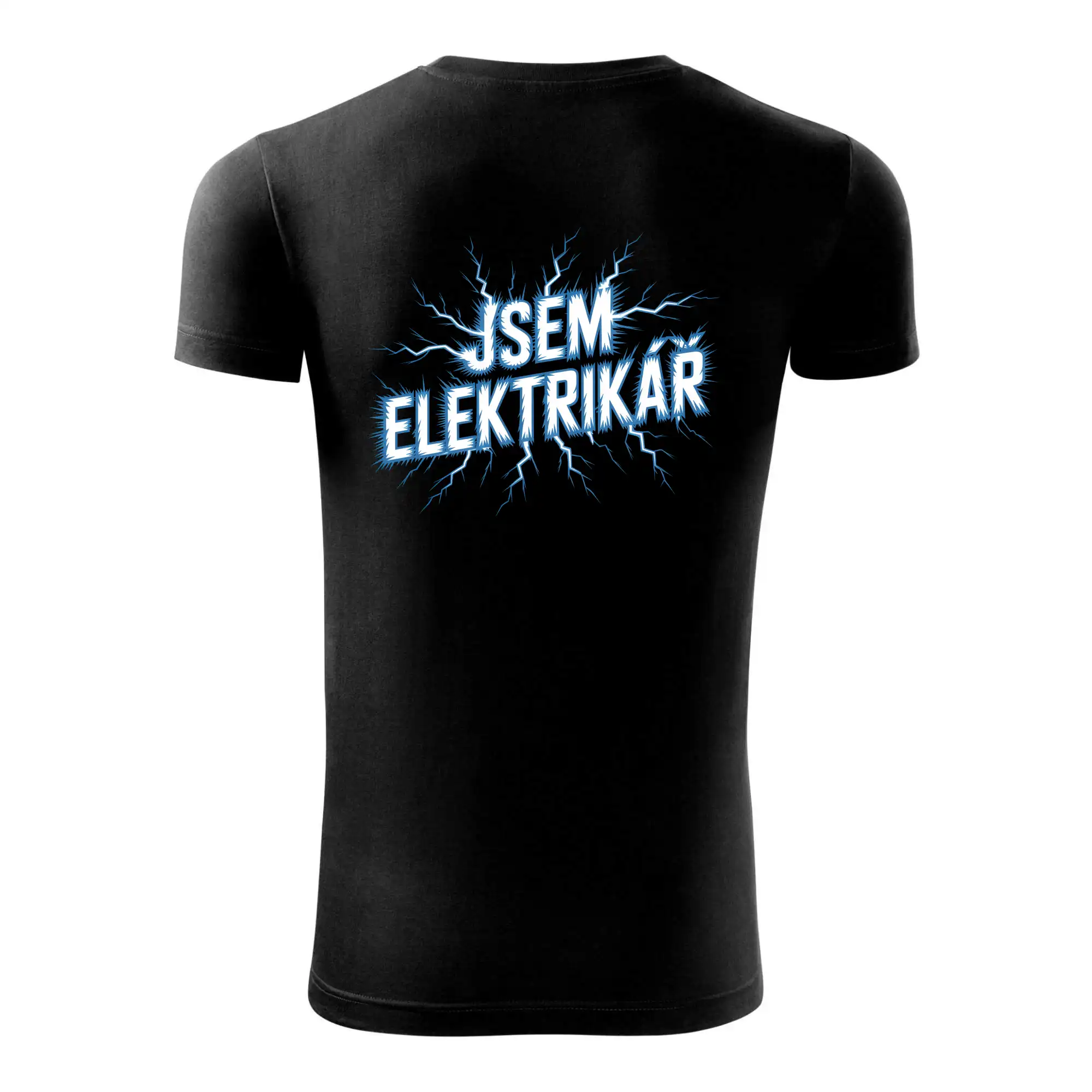 Jsem elektrikář - modrý nápis - záda