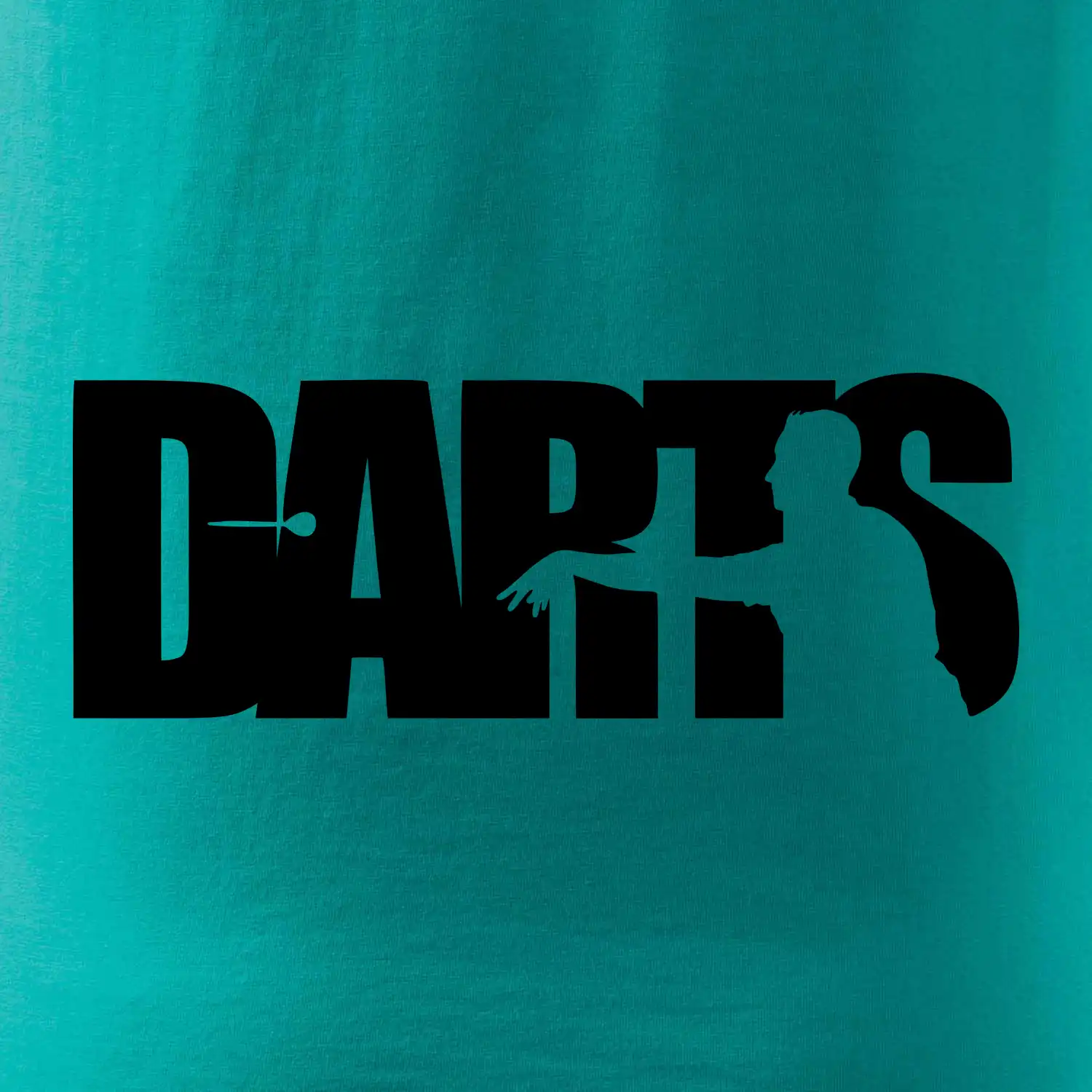 Darts - nápis se šipkařem