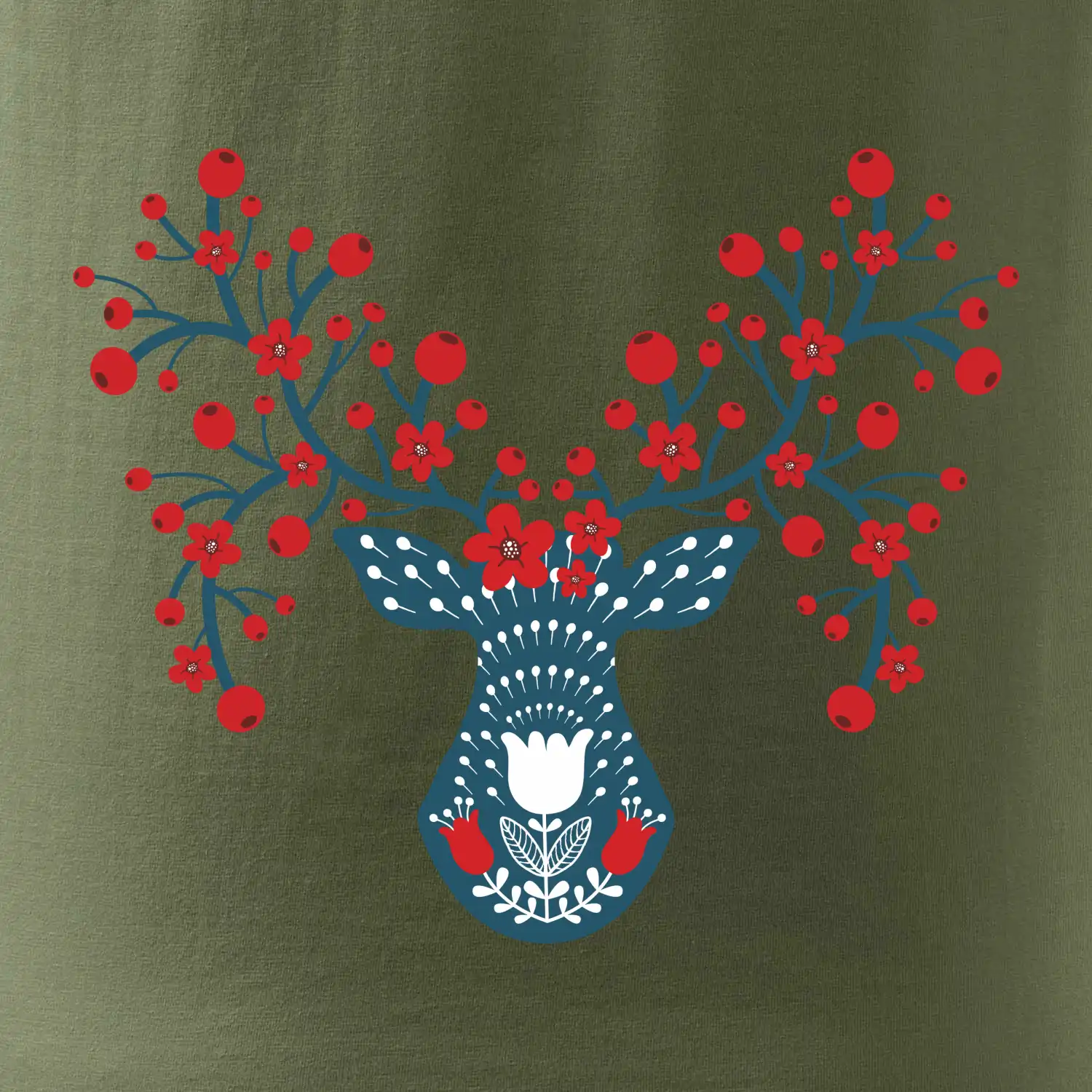 Folklor - jelen s červenými plody