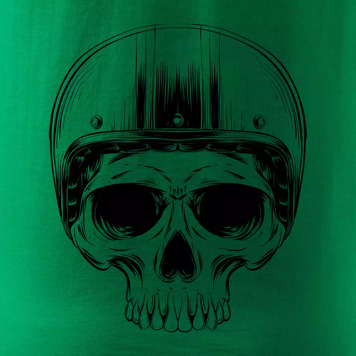 Motorkář lebka s kulatou hlavou