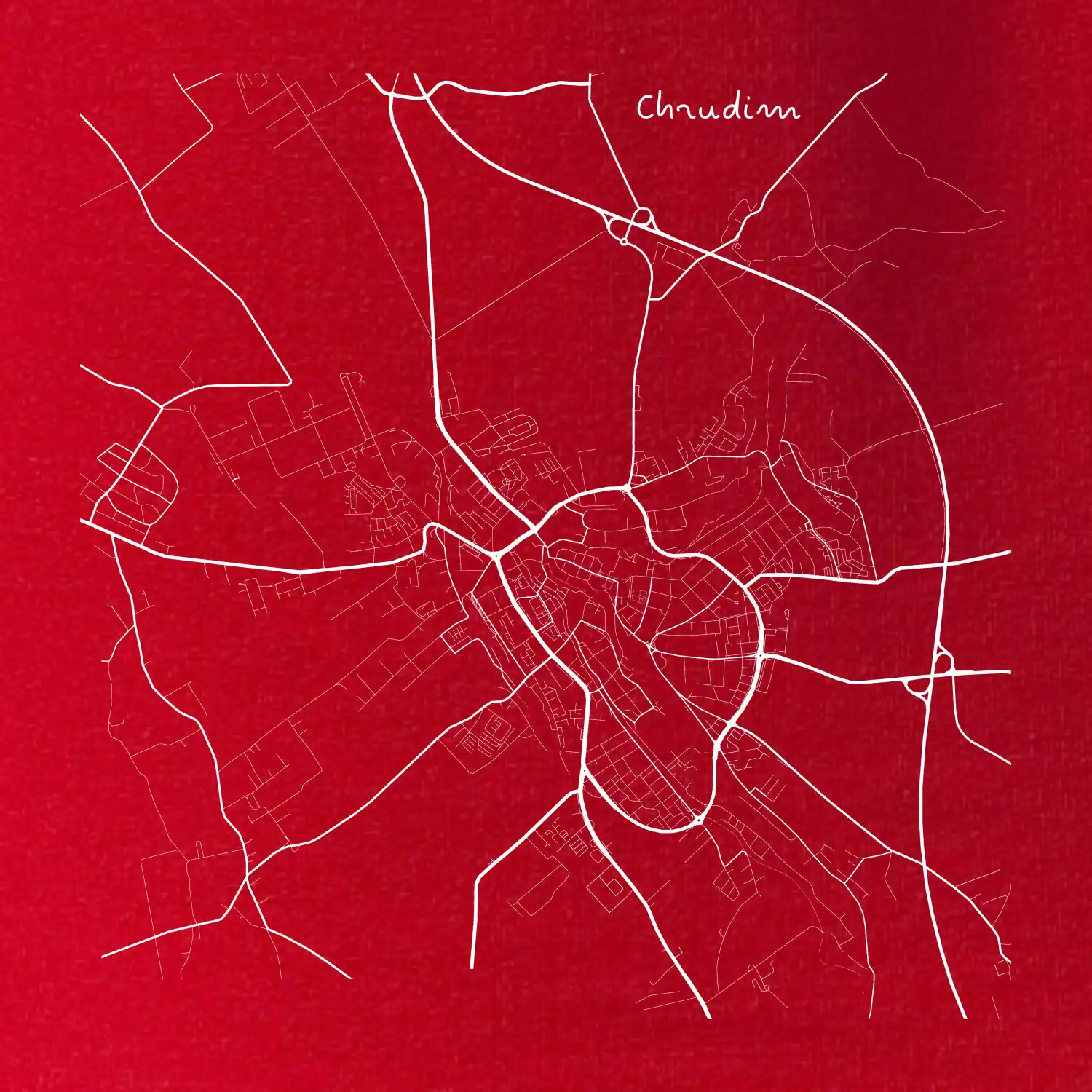 Černobílá mapa Chrudim