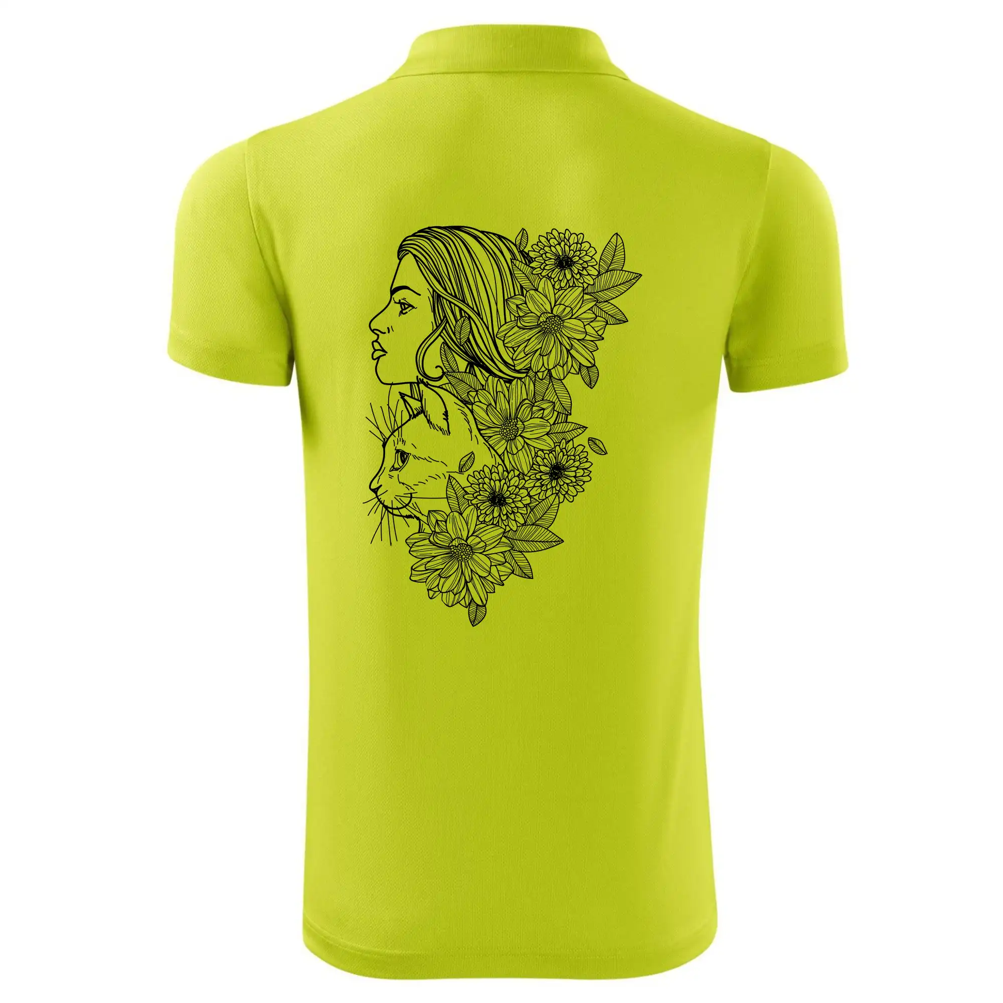 Žena a kočka - kreslená