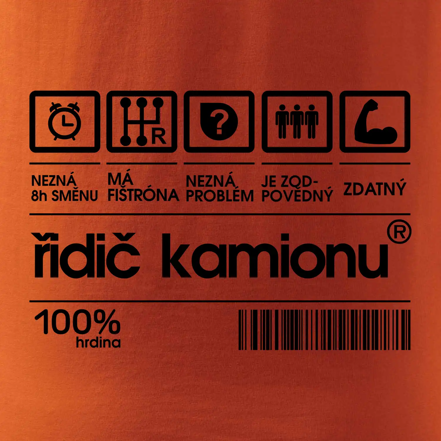 Čárový kód řidič kamionu