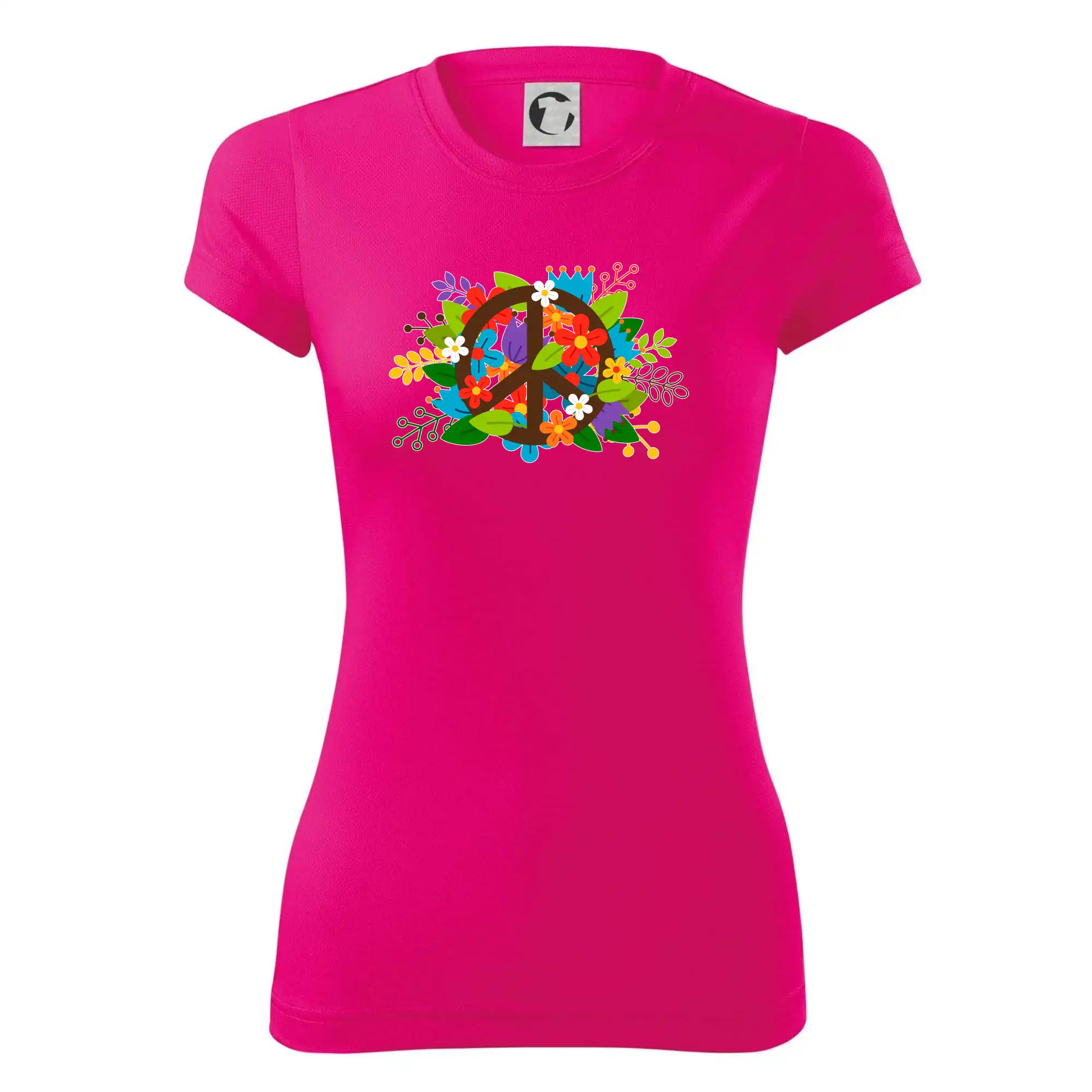 Peace symbol prorostlý květinami