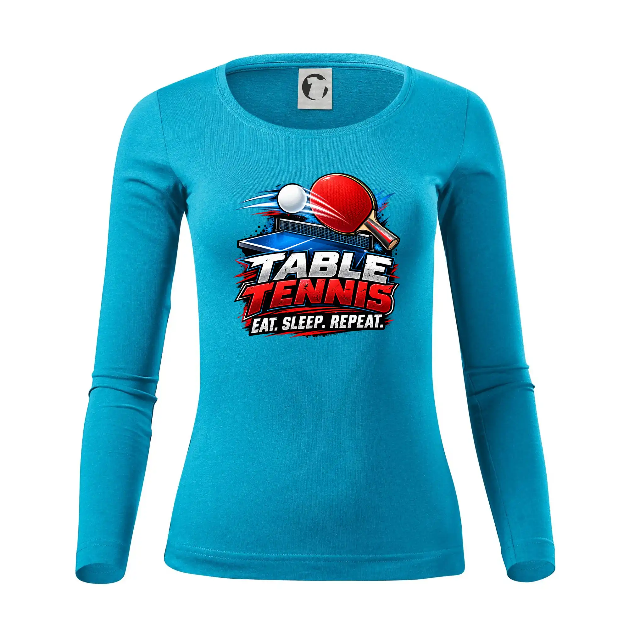 Stolní tenis pálka a míček eat sleep repeat