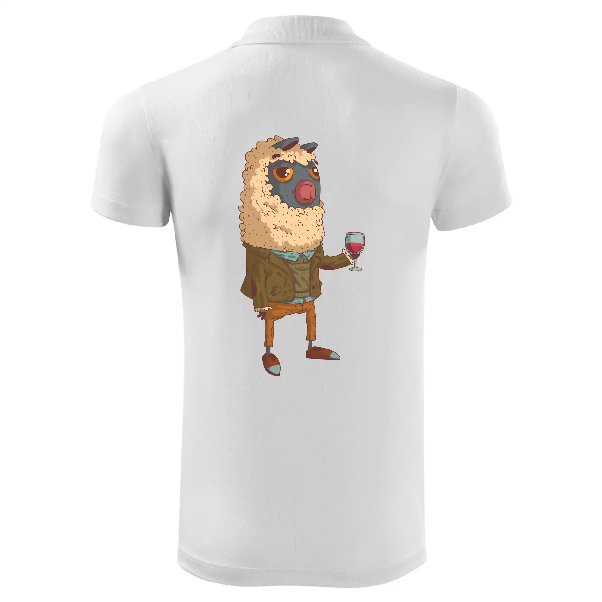 Alpaka s vínem muž