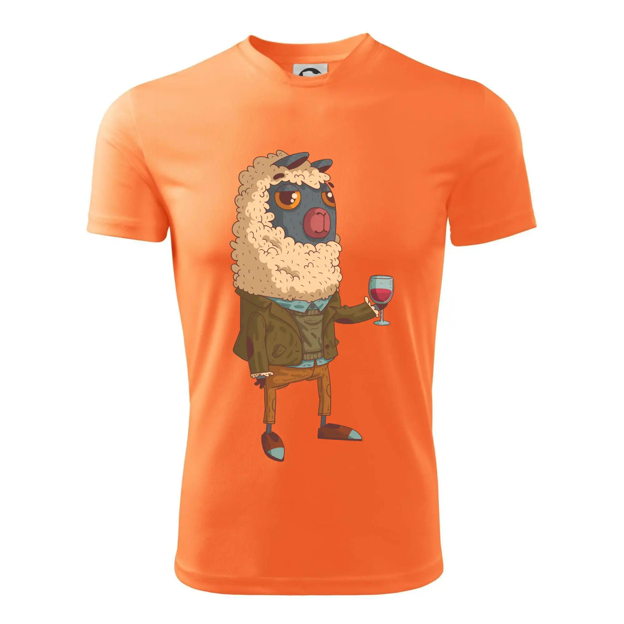 Alpaka s vínem muž