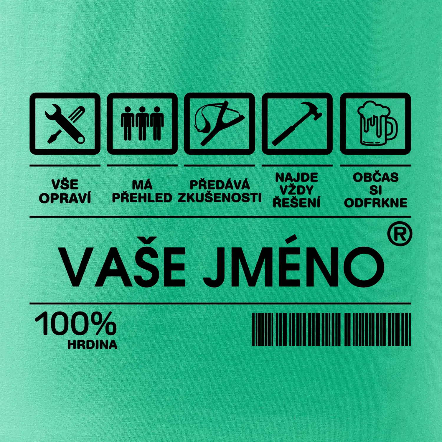 Vaše jméno - čárový kód