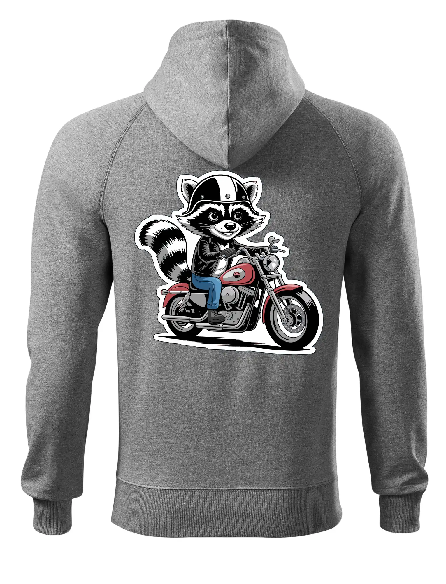 Mýval na motorce kreslený