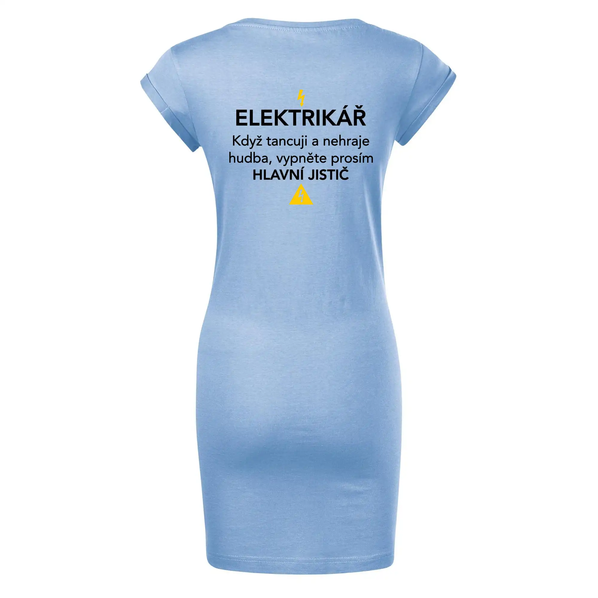 Elektrikář - hlavní jistič - Nápis na zádech