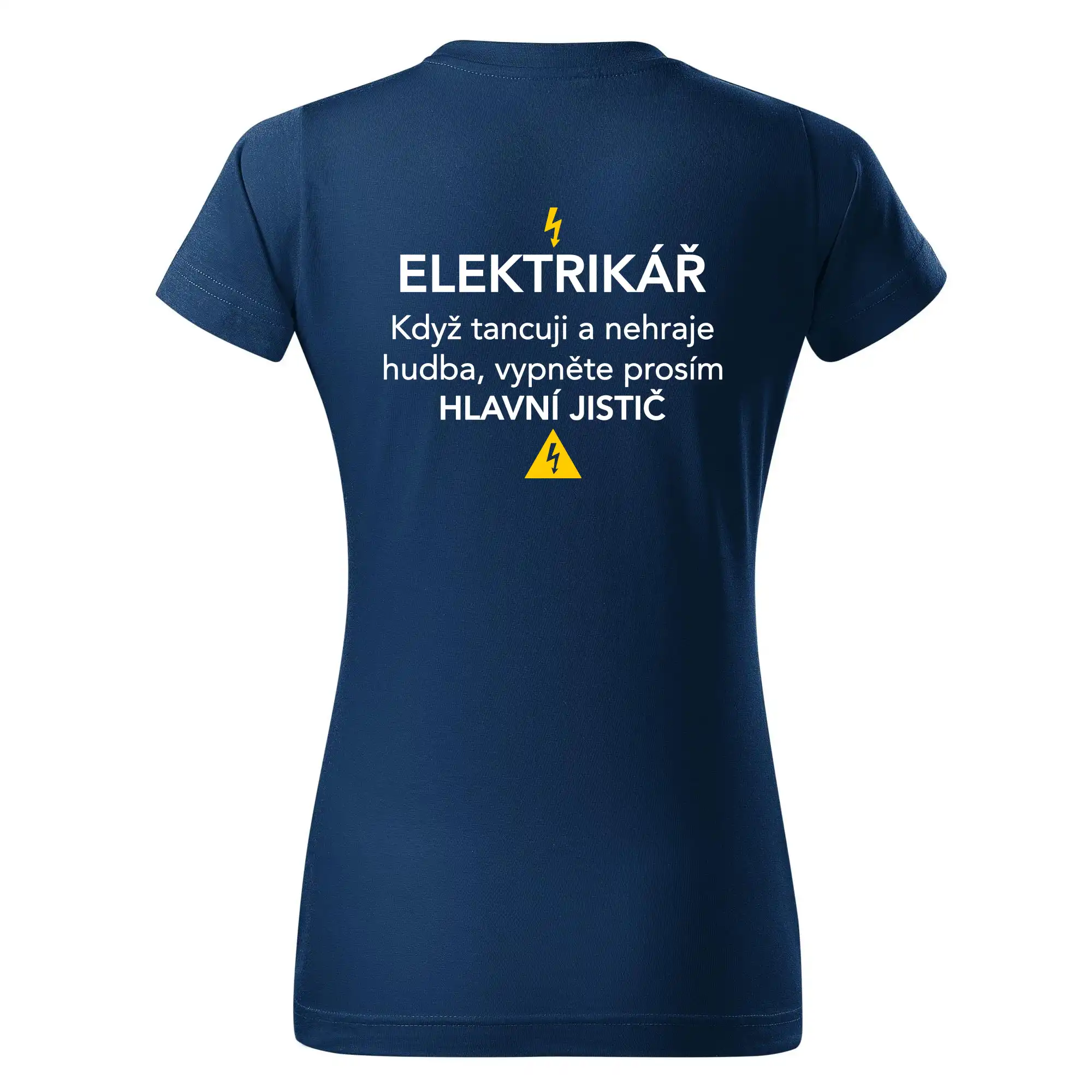 Elektrikář - hlavní jistič - Nápis na zádech