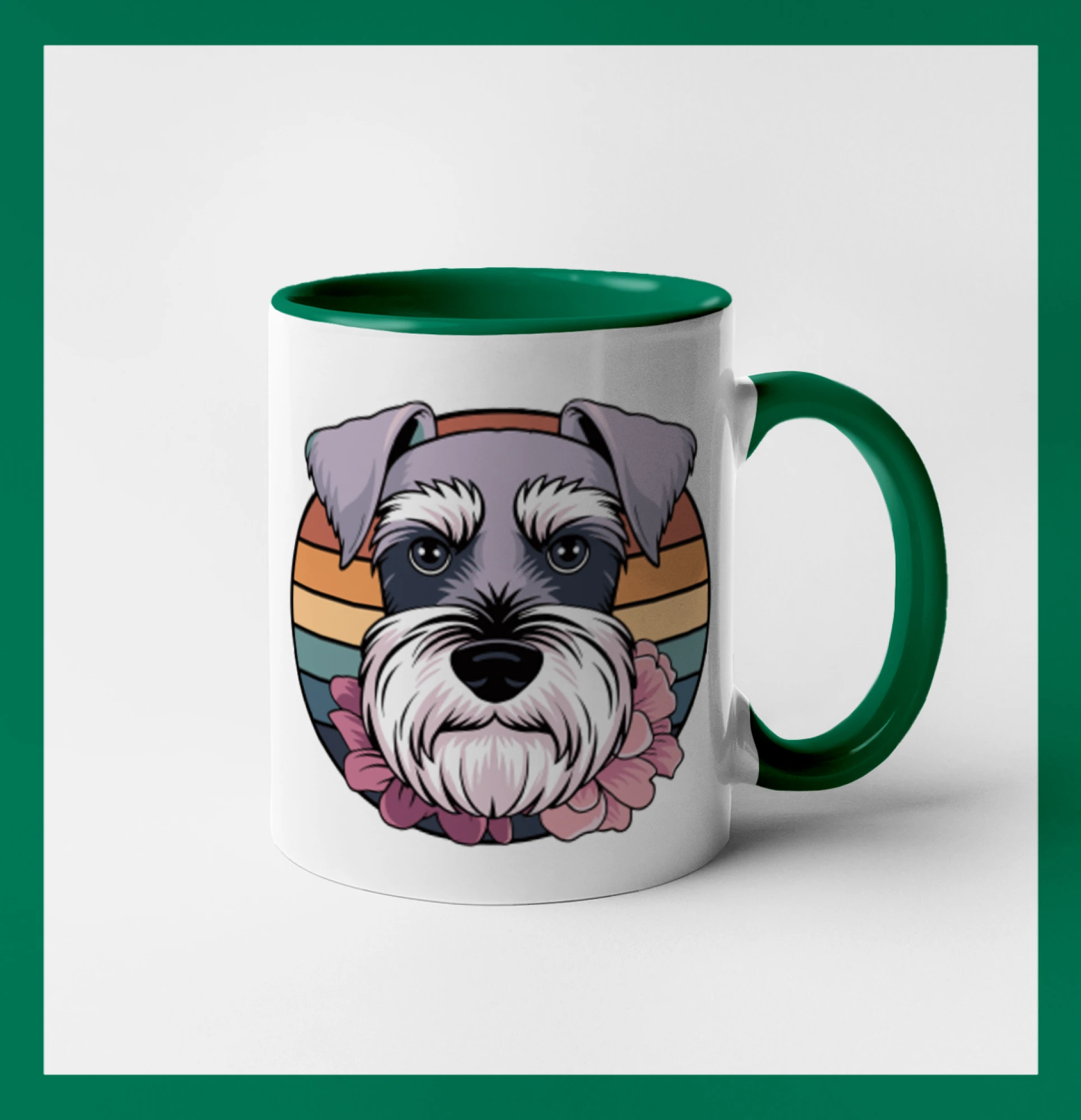 Knírač - fenka a květiny