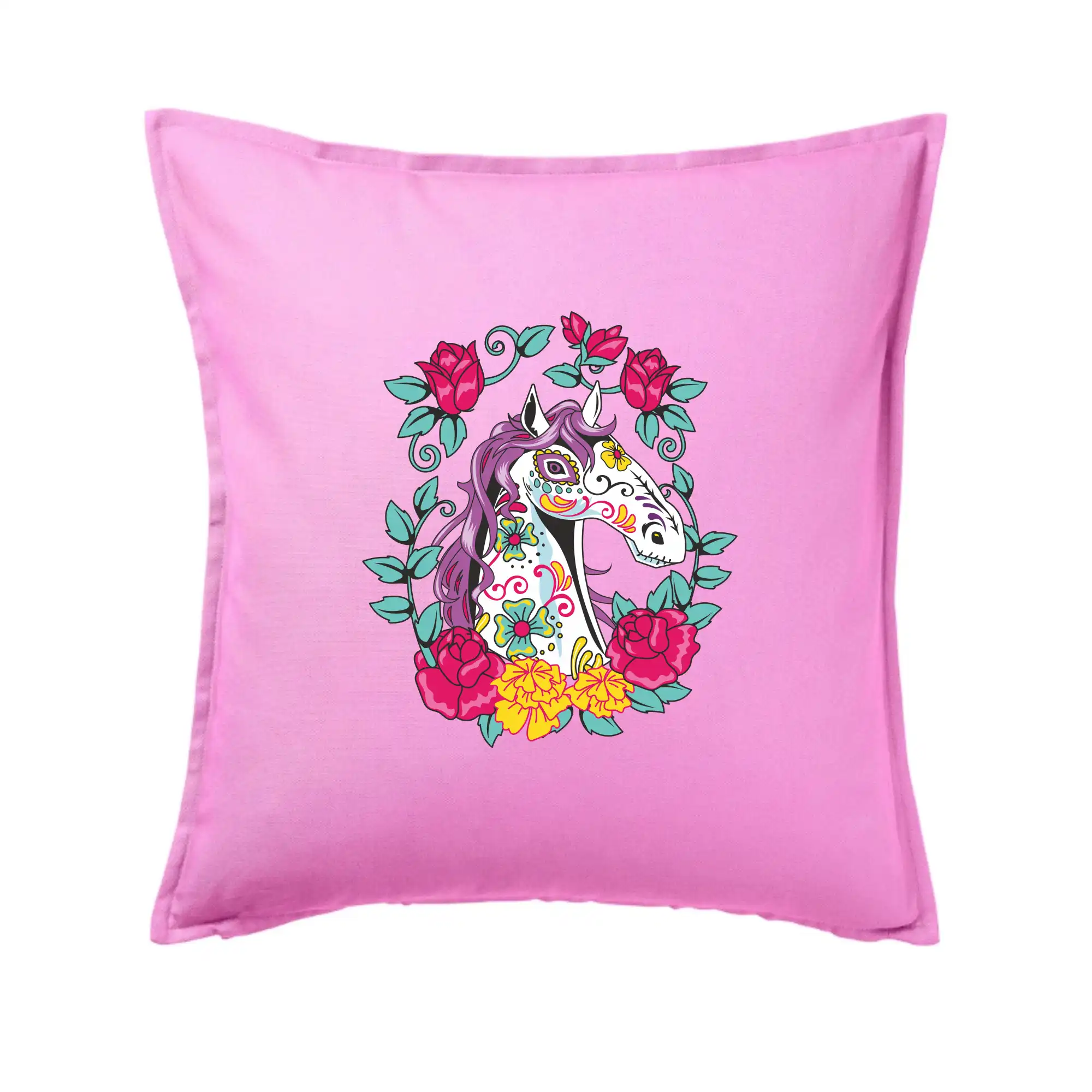 Kůň barevný s květinami