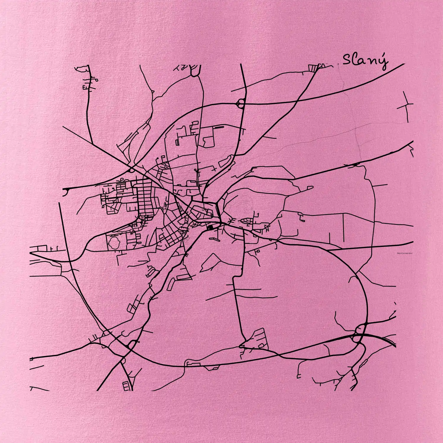 Mapy měst černobílé Slaný