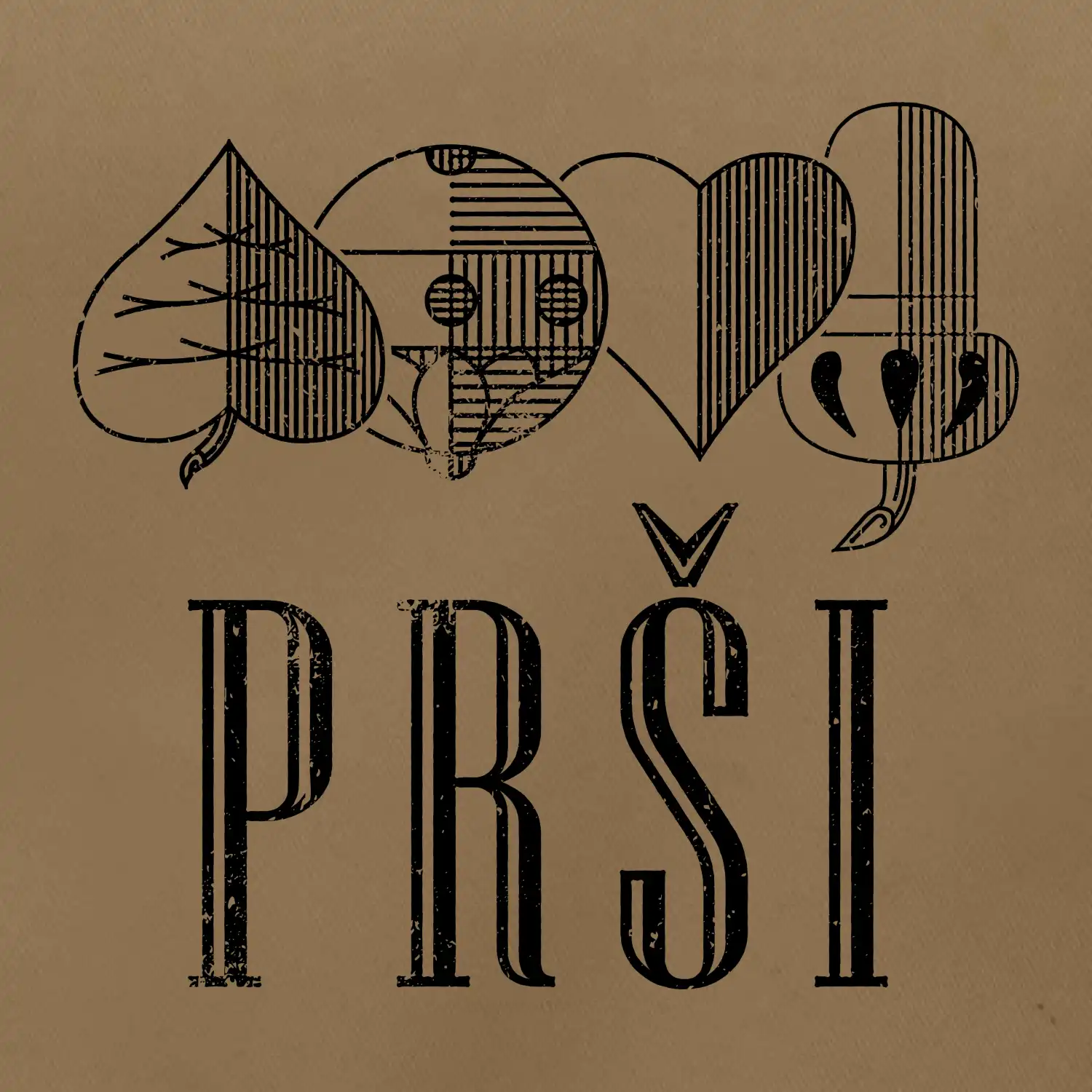 Prší - nápis